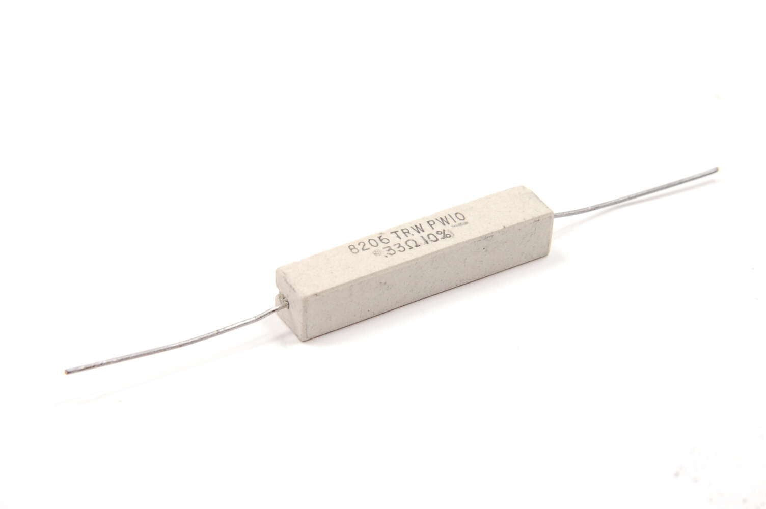 Lot of 8 - TRW  PW10-0.33R - .33 10 Watt Wirewoud Axial  Ceramic Power Resistors
