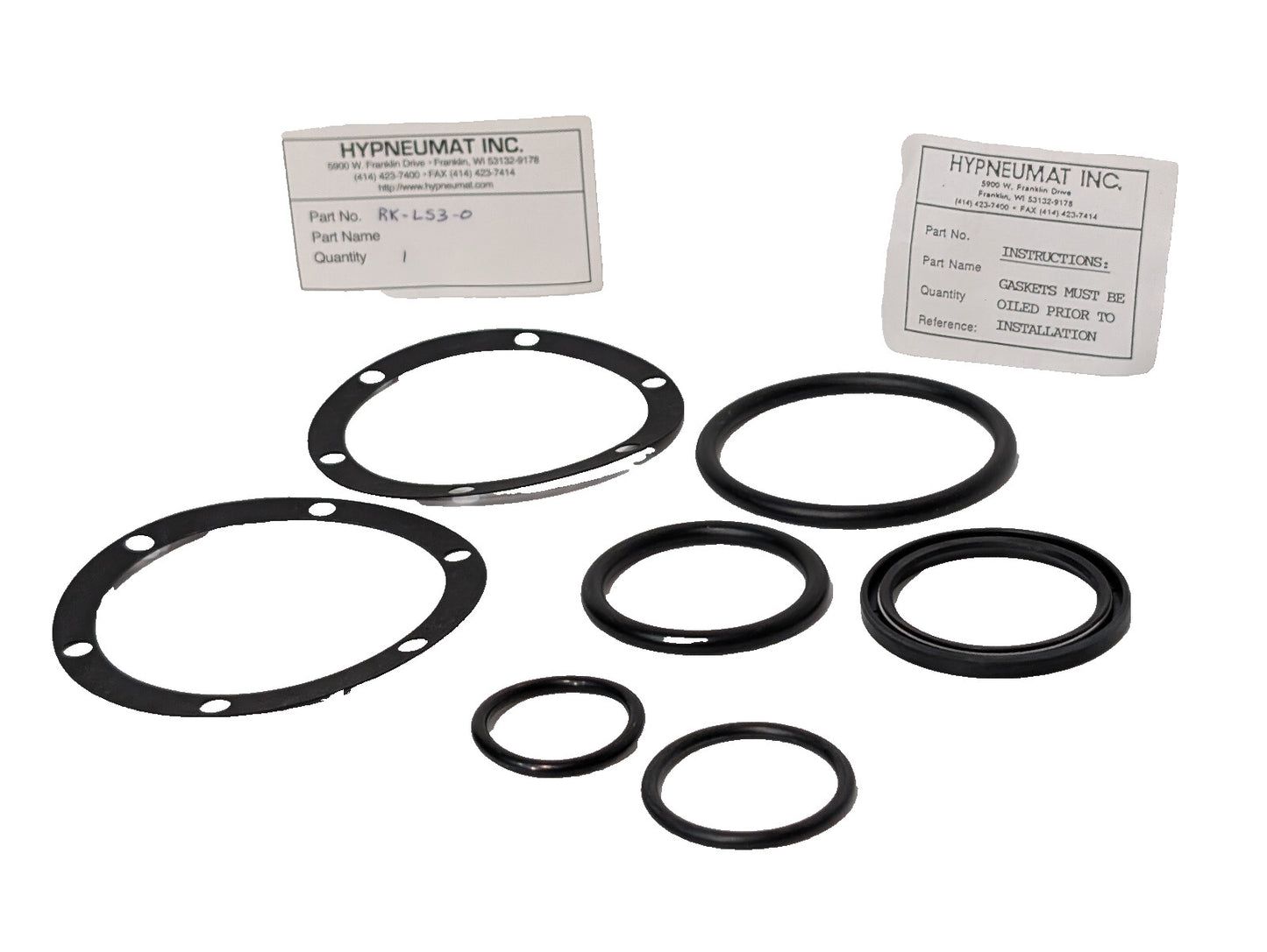 Hypneumat, Inc. RK-LS3-0 Repair/ Rebuild Gasket Seal Kit RKLS30 -NEW-