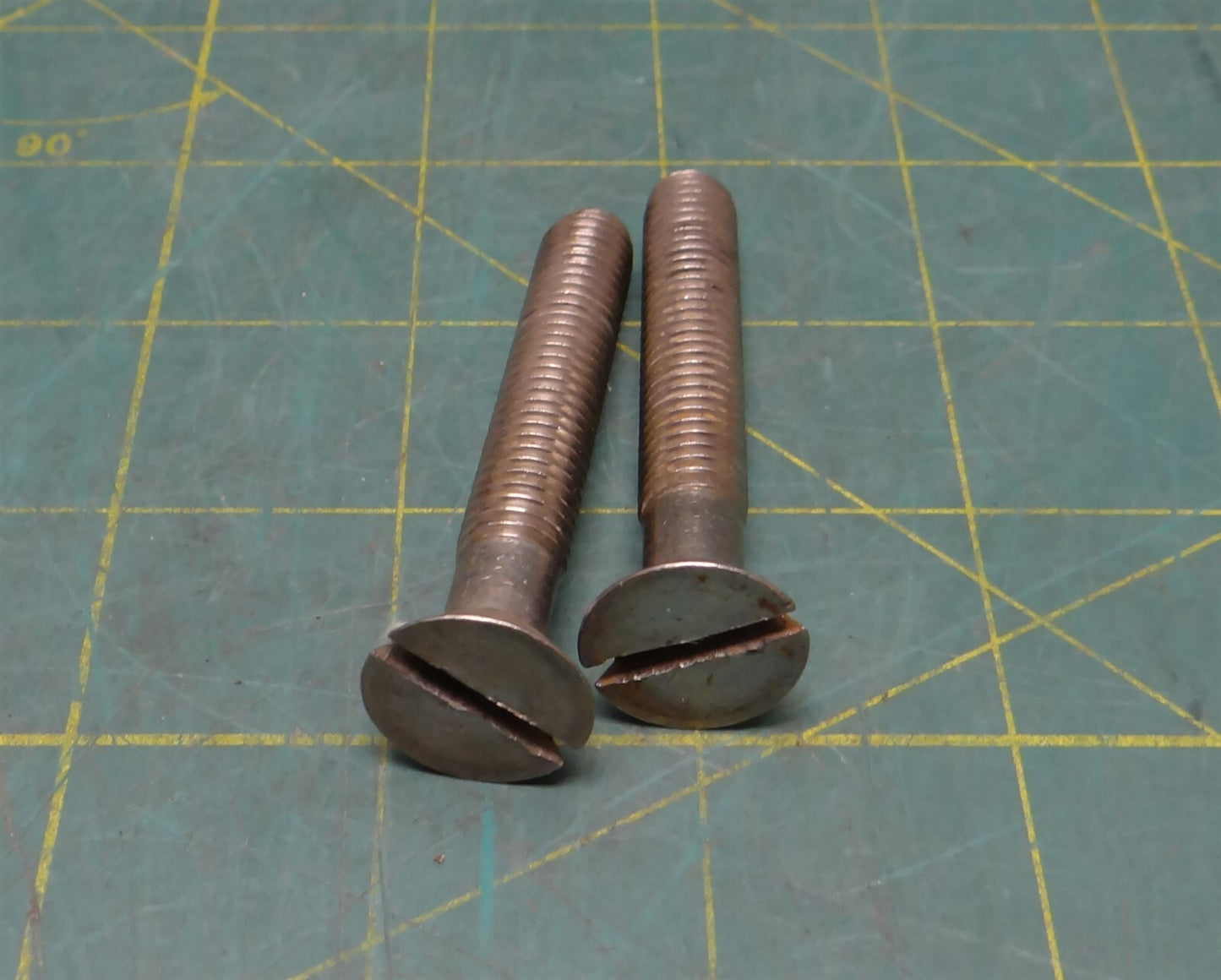 (QTY 2) 3/8-16 x 2-1/2" Length Partially Threaded 316 SS Slotted Flat Head Screw