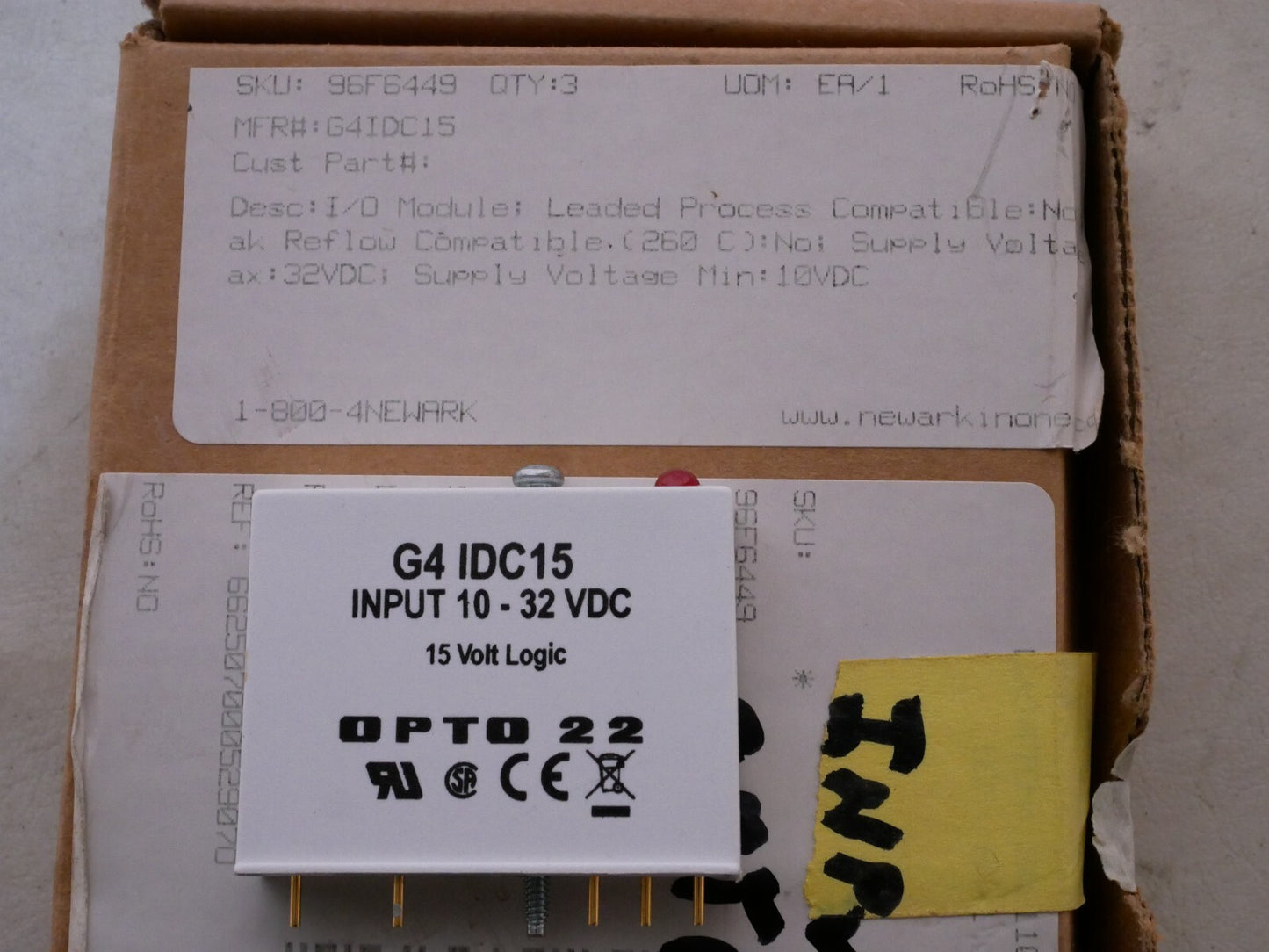 Lot of 7 Opto 22 G4-IDC15 Input /Output  Modules, Input 10-32 VDC, 15V Logic