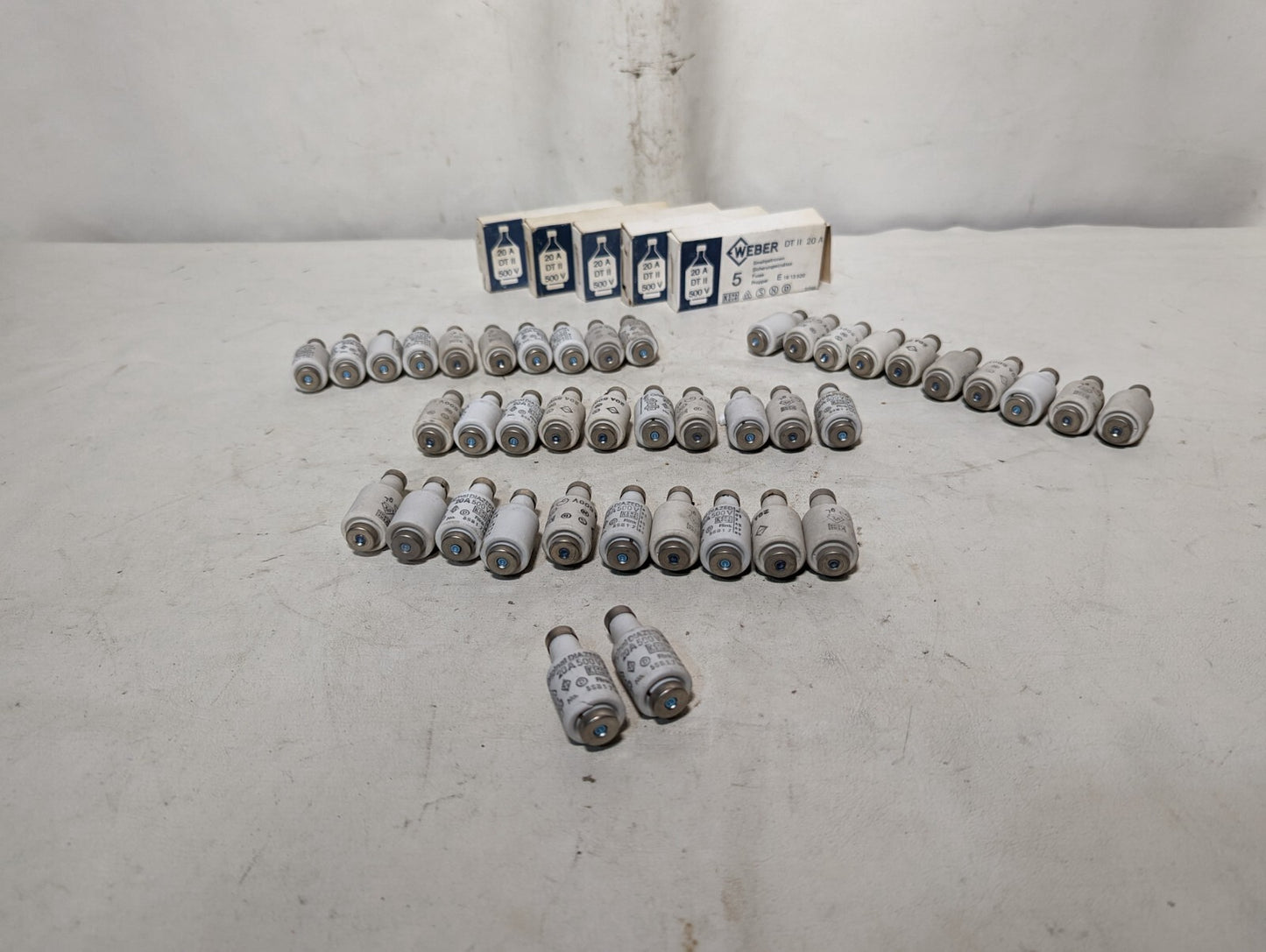 Lot of 67 Weber DTII20A fuses, 20A, 500V