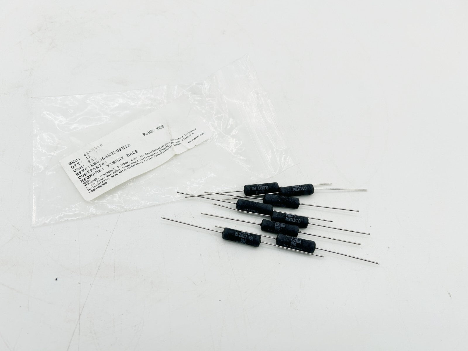 New Lot of 7 Dale 41K9212 Resistor RS-5 8.2K OHMS RS0058K200FE12