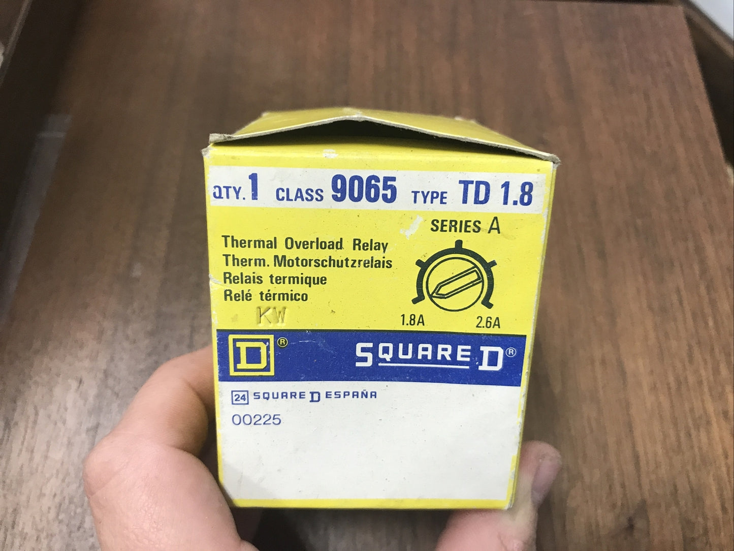 Square D 9065 Type TD1.8 Thermal Overload Relay Range: 1.8A to 2.6A, 220-660V