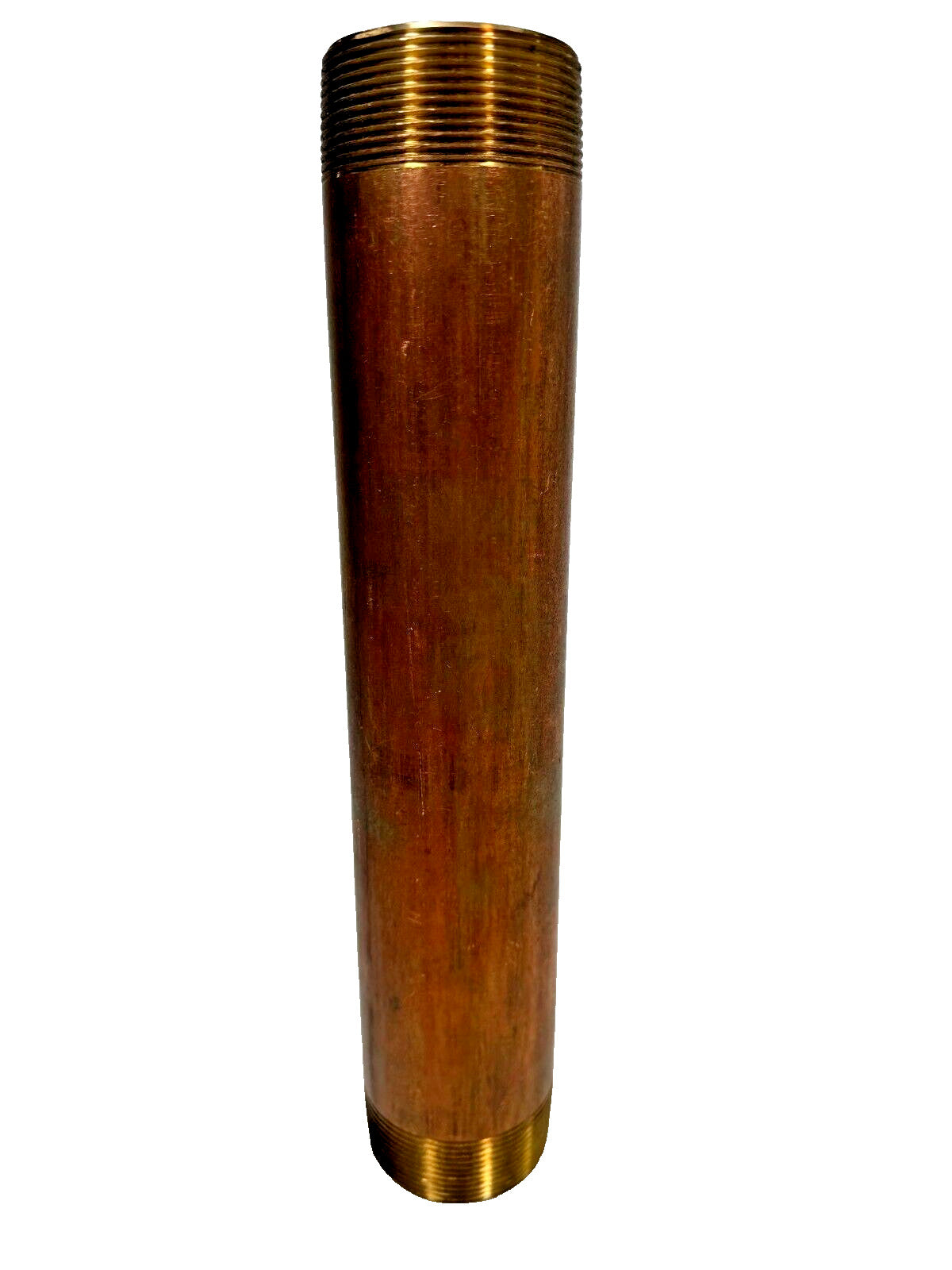 BRASS Nipple 2" Schedule 40 x 12" Long Thread Both End Nipple, Seamless