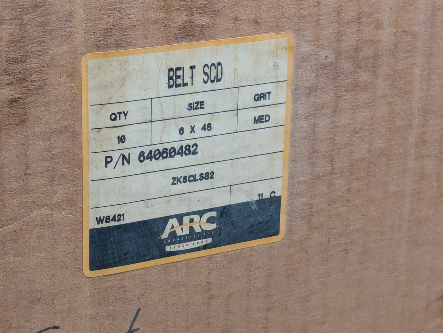 (10) Arc Abrasives 64060482 Sanding Belts, 6 In W, 48 In L, Non-Woven Aluminum