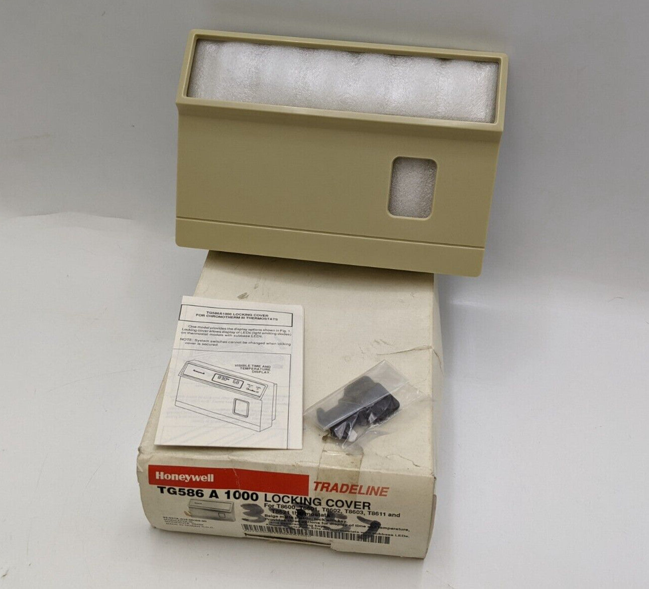 Honeywell TG586 A 1000 Locking Cover For T8600 Family Thermostats Beige Matte
