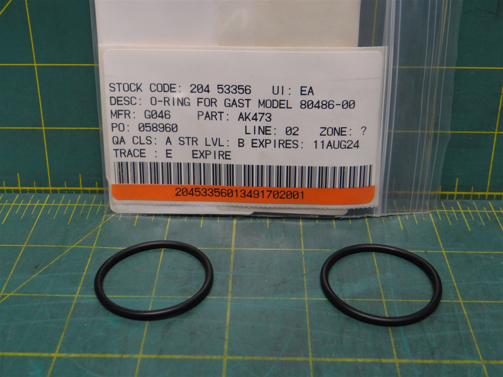 Gast Vacuum Pump 2" End Cap O-Rings AK473 for Gast Rotary Vane Vacuum