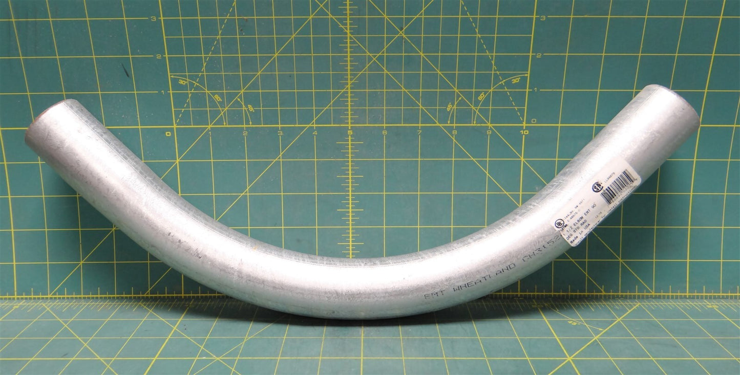 Wheatland 8345 1.5" 90° 8.25" Bend Stnd Radius Galvanized Steel Conduit Elbow