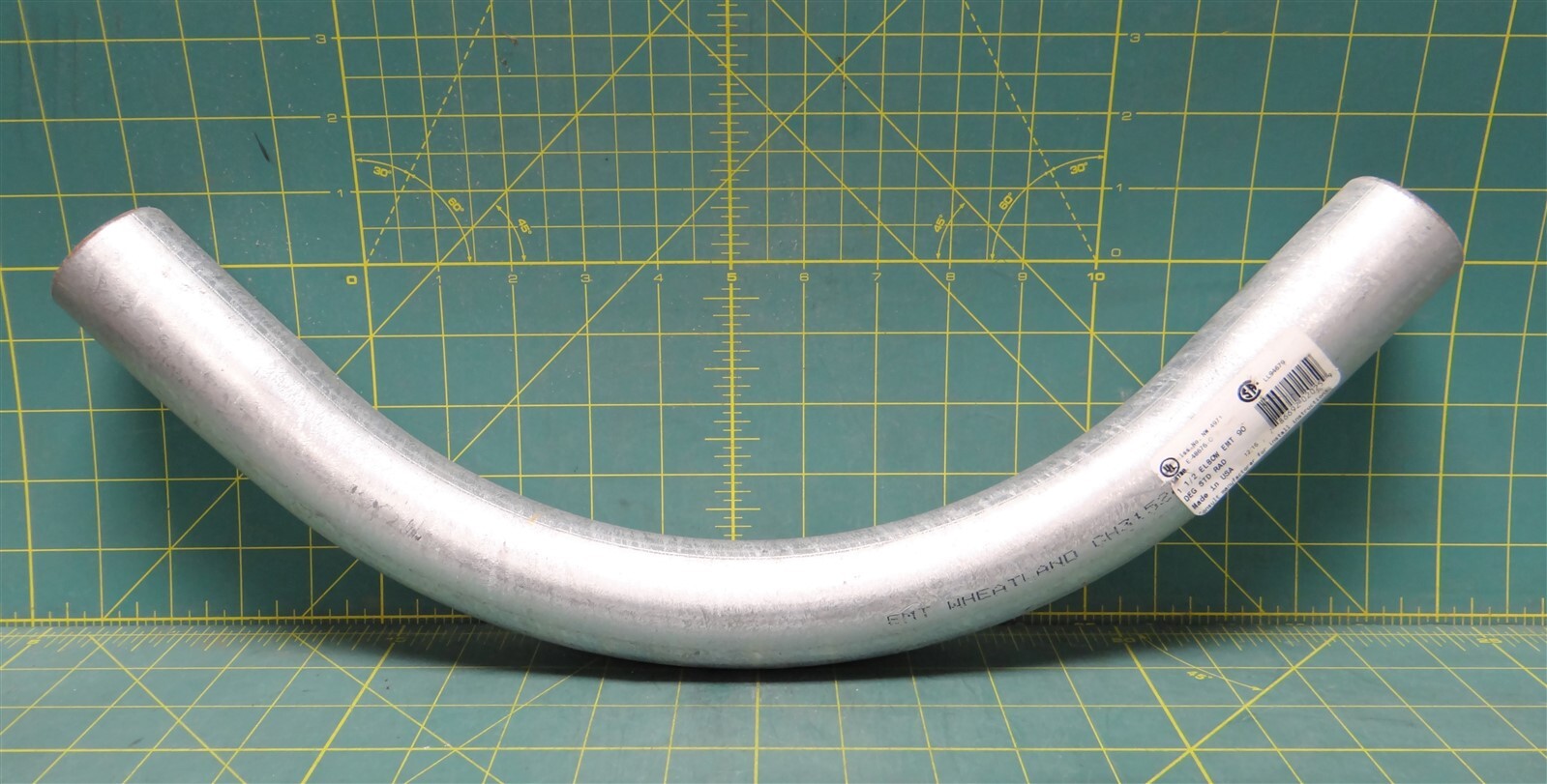 Wheatland 8345 1.5" 90° 8.25" Bend Stnd Radius Galvanized Steel Conduit Elbow