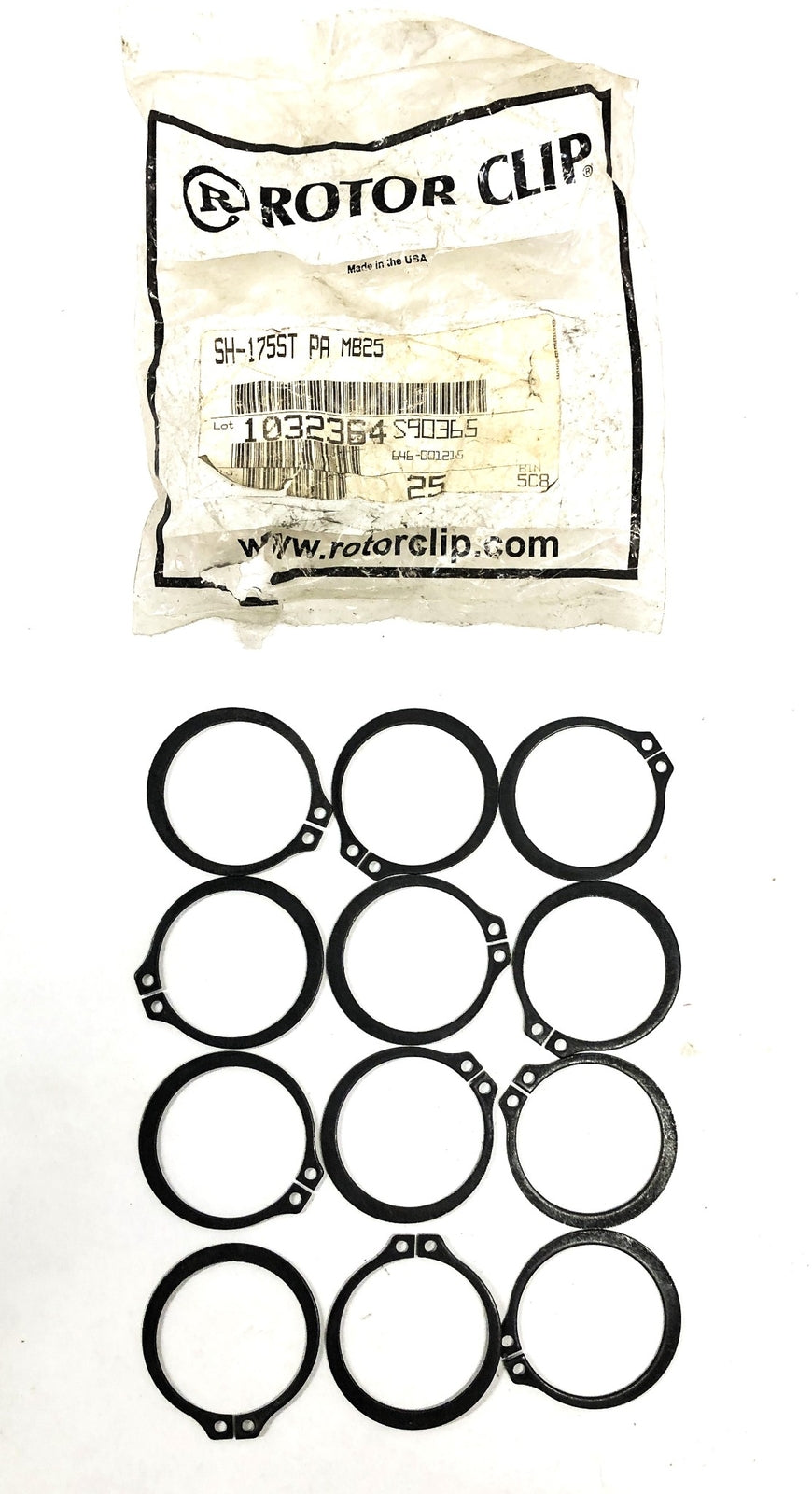 Rotor Clip Retaining Snap Ring Clip SH-175ST PA MB25 [Lot of 12] NOS