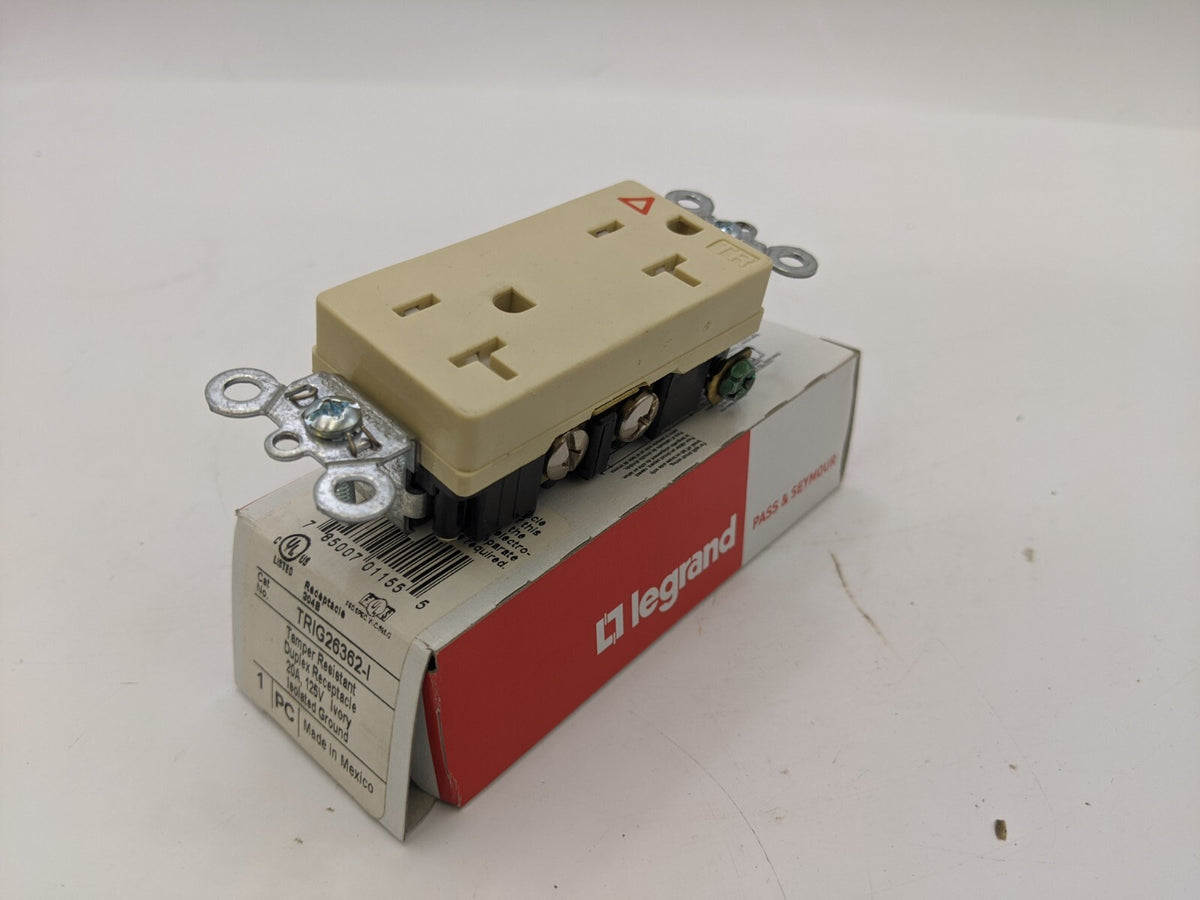 Legrand TRIG26362-I Tamper Resistant Duplex Receptacle 20A 125V Ivory ...