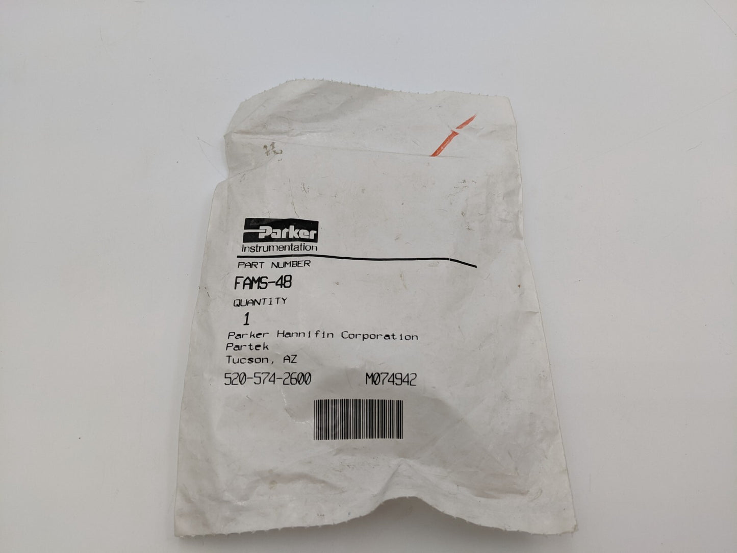 Parker FAMS-48 Fitting Adapter Parflare PFA 1/4" Tube 1/2" NPT Sanitary Plumbing