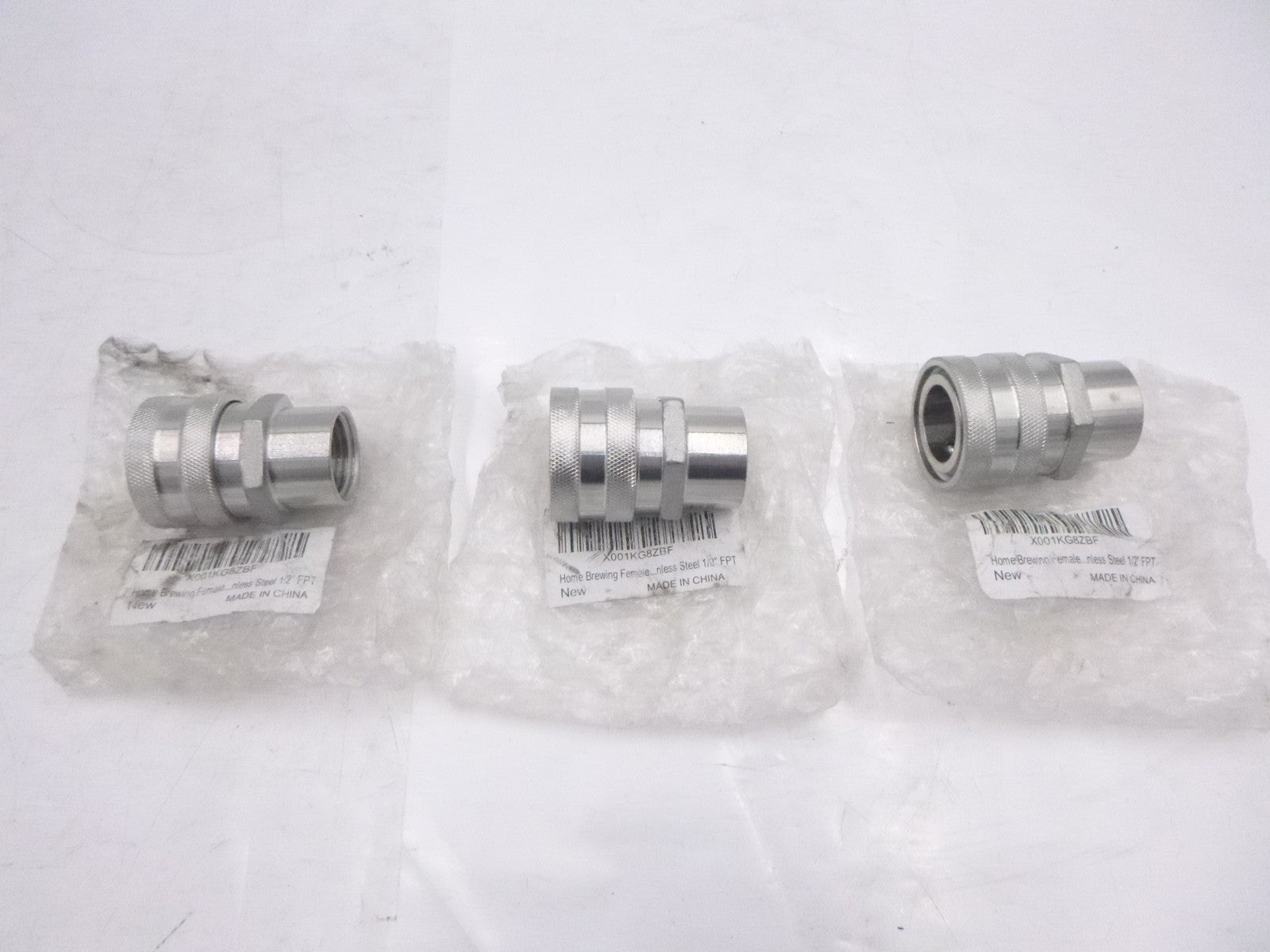 3 Pack Home Brewing 1/2" Quick Disconnect Coupler F-FPT 304 Stainless