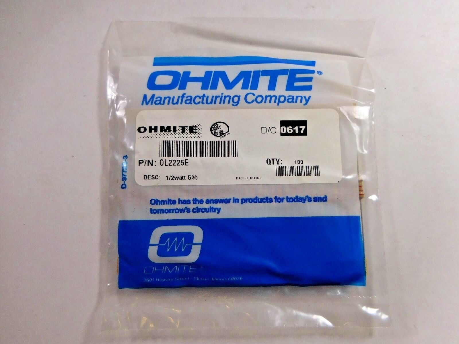 Ohmite OL2225E Resistors (Lot Of 1300)  