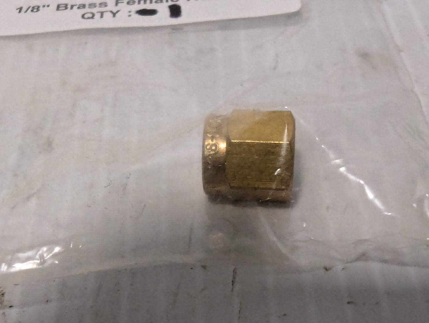09903128 - 0.125 inch Brass Female Nut - Quantity 1