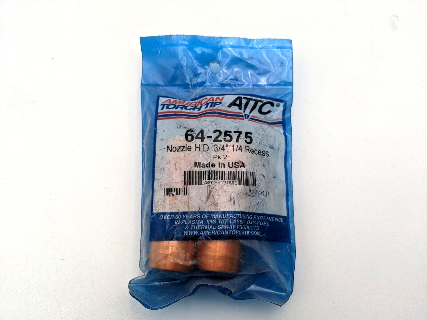 2 Pc American Torch Tip ATTC 64-2575 Nozzle Tweco Lightning Style MIG Consumable