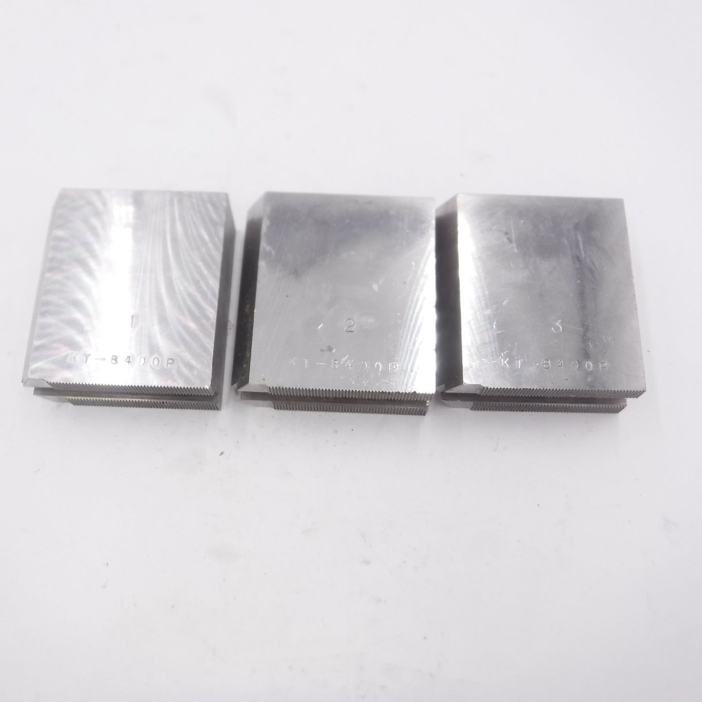 3 Piece Set Vertech 1.5mm x 60° Soft Top Jaws for 8" Power Chuck KT 8400P