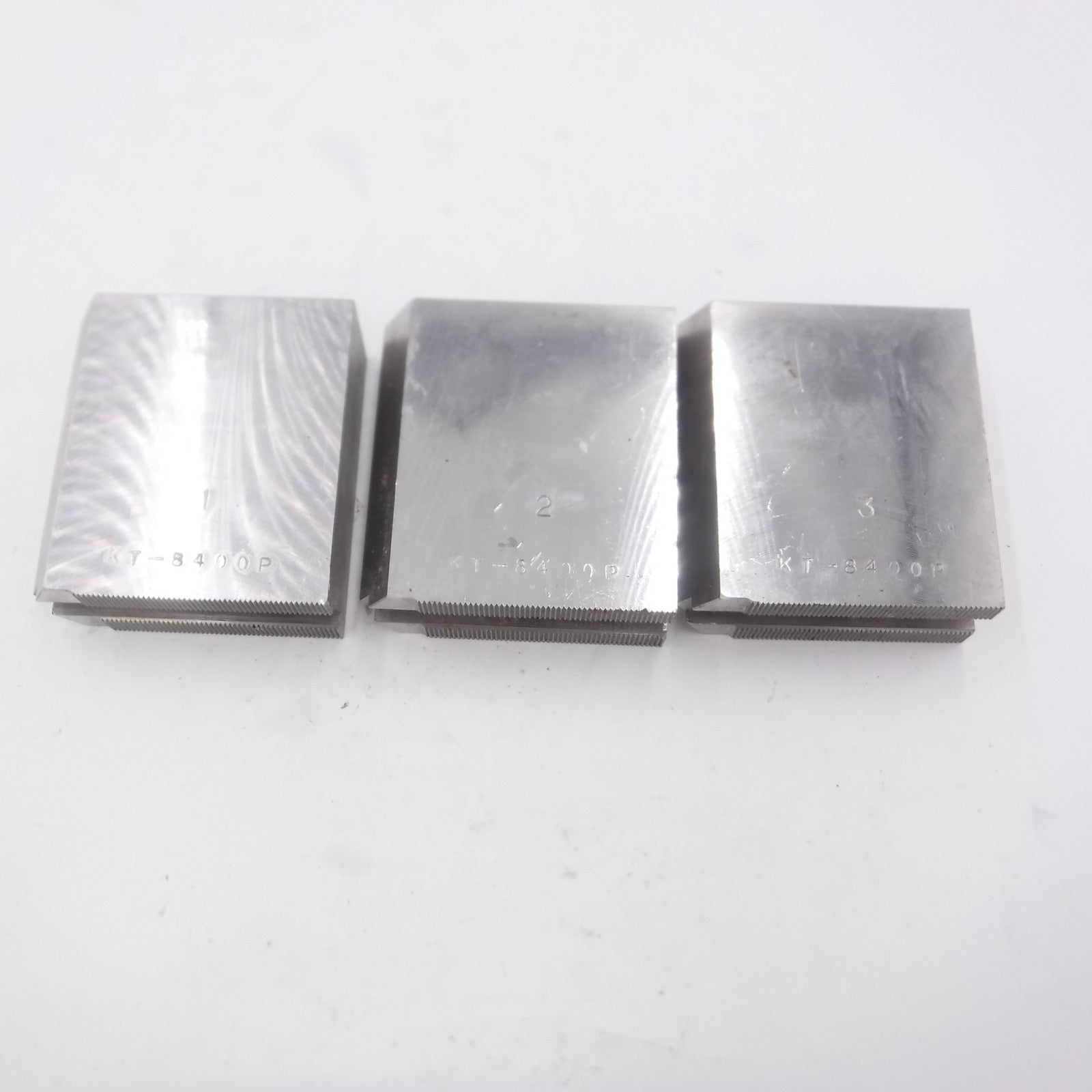 3 Piece Set Vertech 1.5mm x 60° Soft Top Jaws for 8" Power Chuck KT 8400P