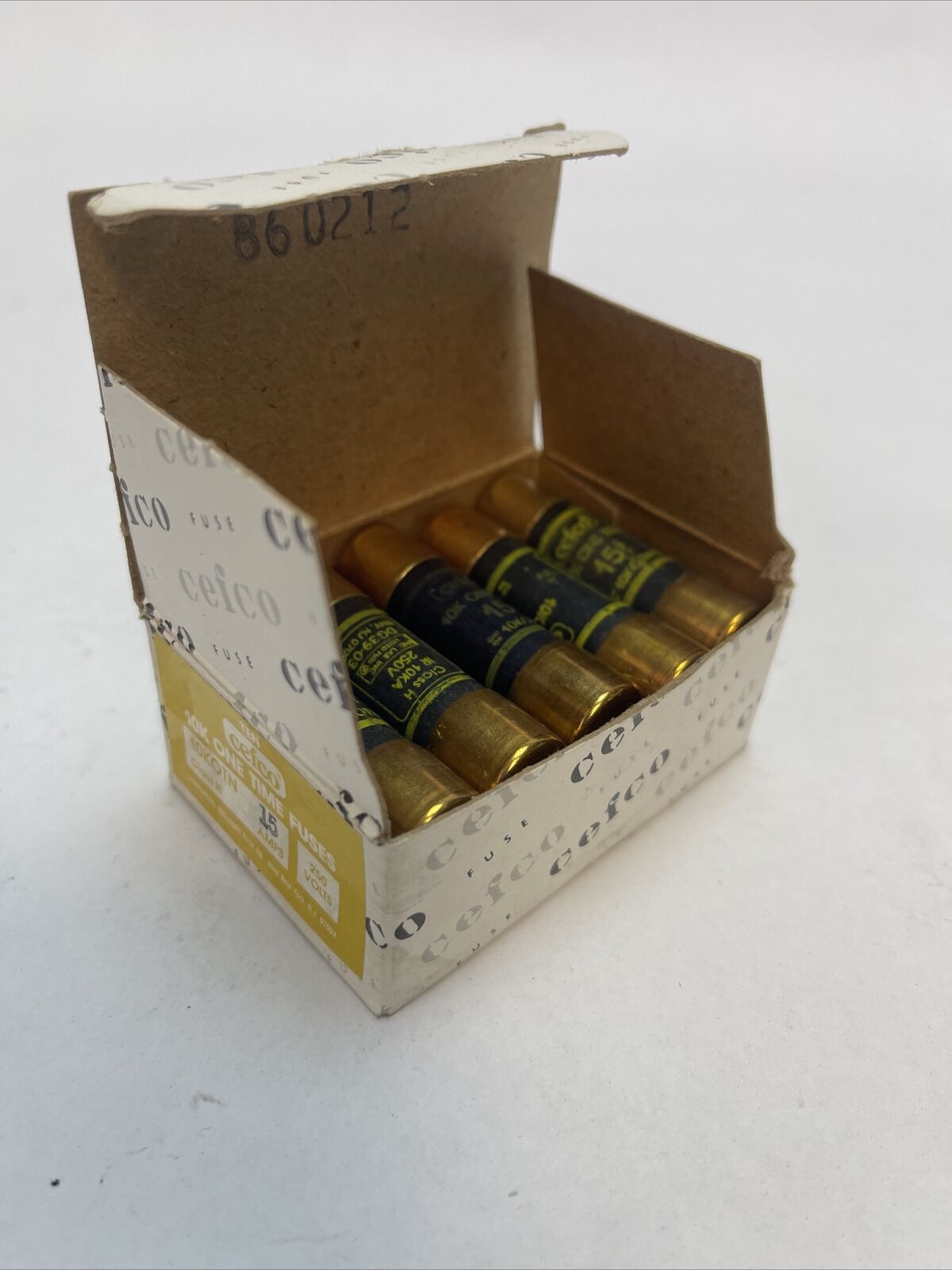 CEFCO 10KOTN15 10K ONE TIME  CLASS H FUSE 15AMP 250V (LOT OF 10)