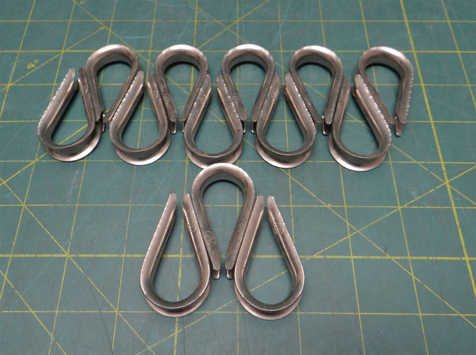 (Lot of 13) 5/16" Stainless Steel Light Duty Wire Rope Thimble, 2.1" Length