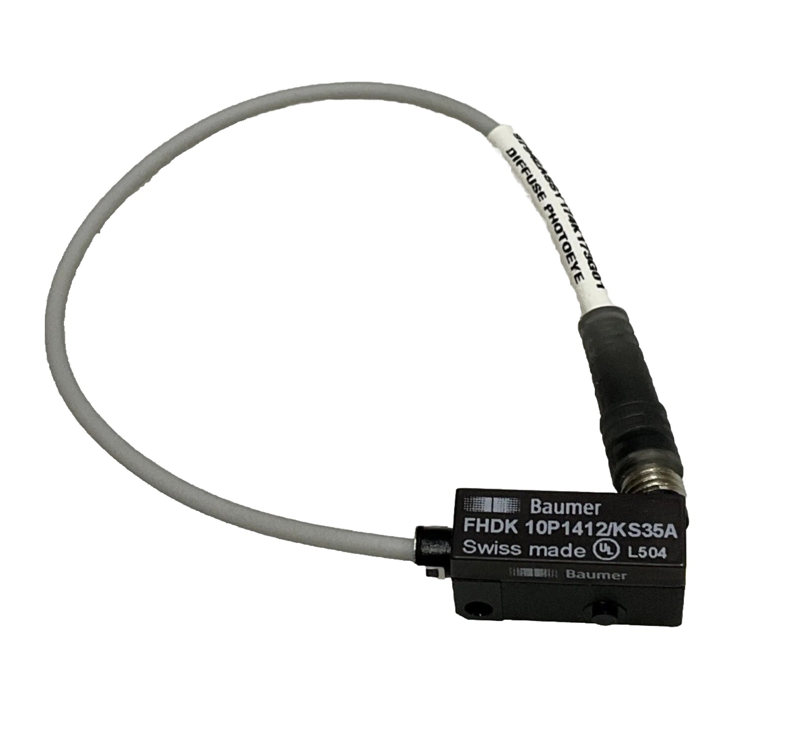 BAUMER FHDK 10P1412/KS35A DIFFUSE PHOTOEYE PHOTOELECTRIC SENSOR ASSEMBLY. C5