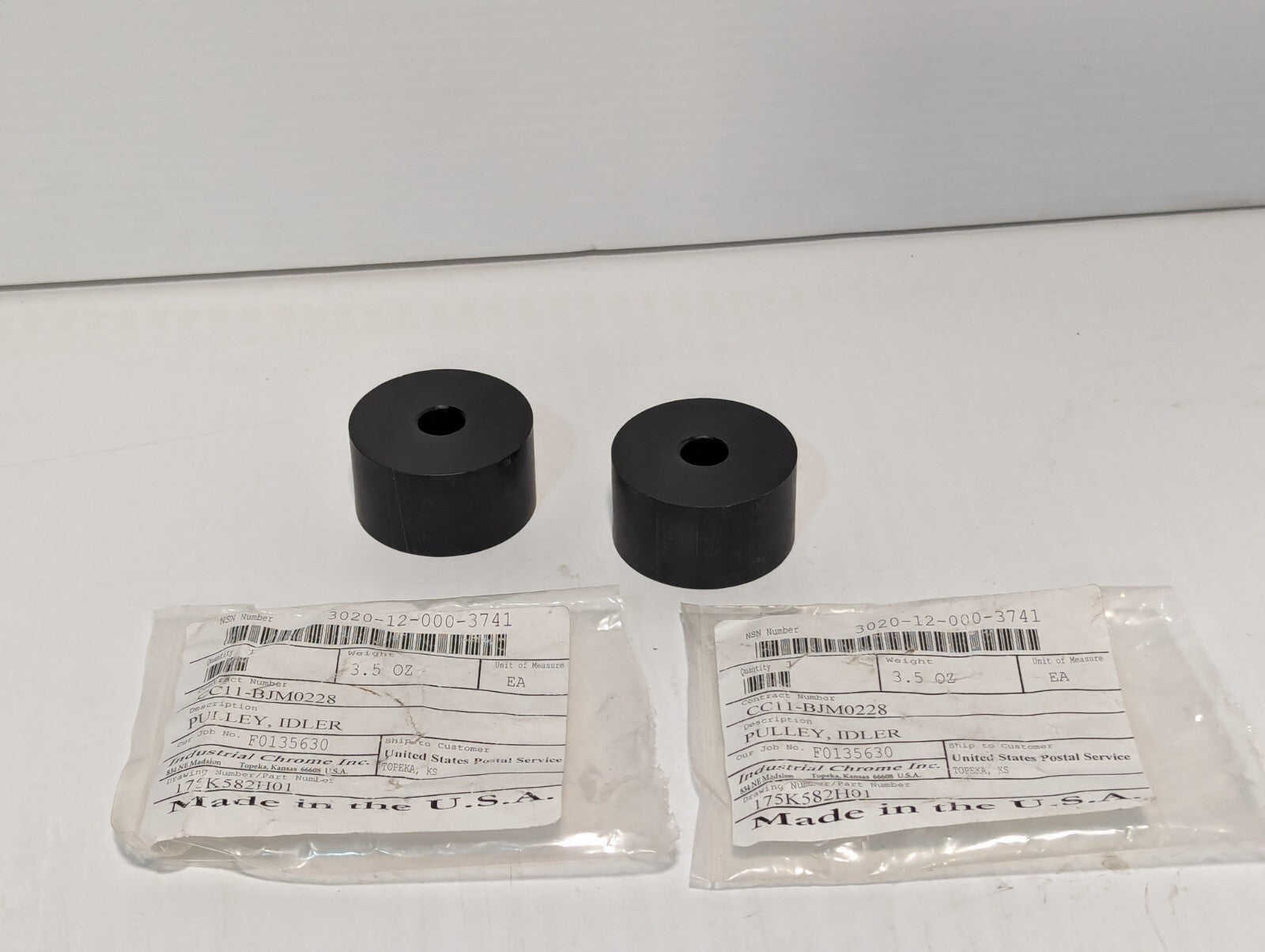 Lot of 2 Industrial Chrome 175K582H01 Idler Pulleys