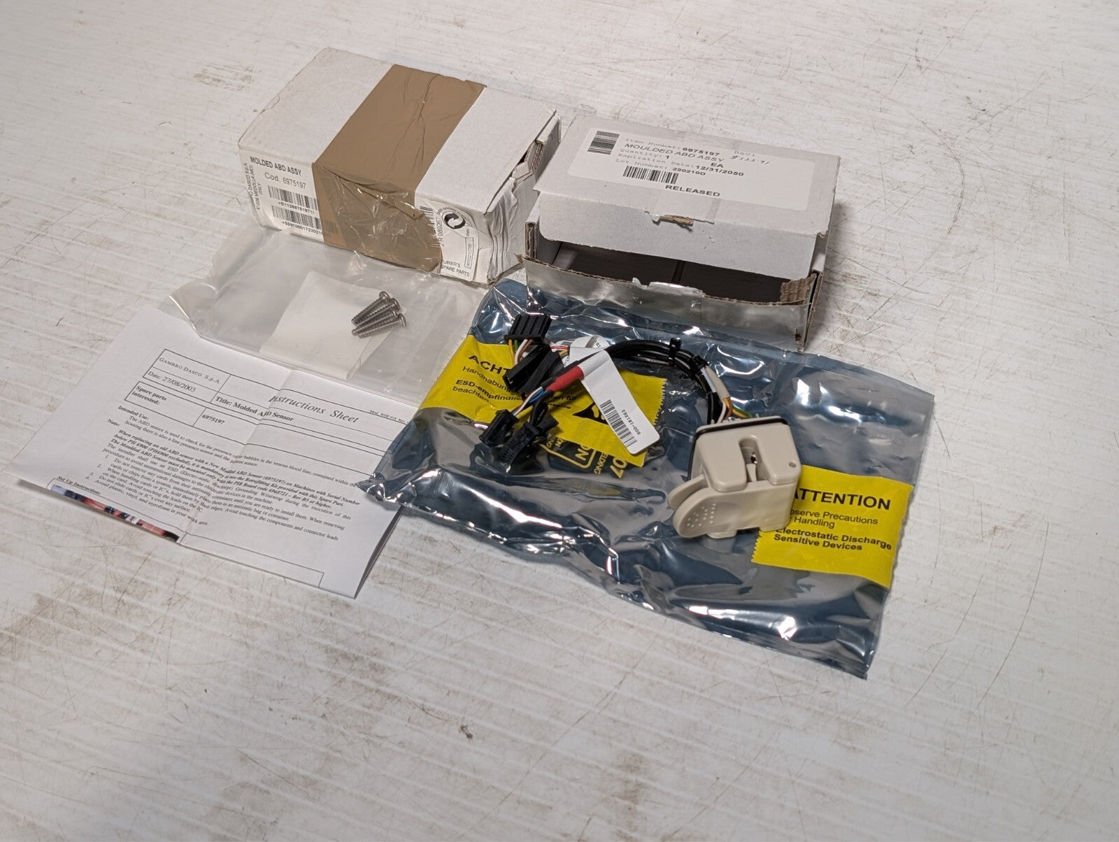 Gambro Dasco 6975197 Molded ABD Assembly for Dialysis Machines, Exp. 12/31/2050