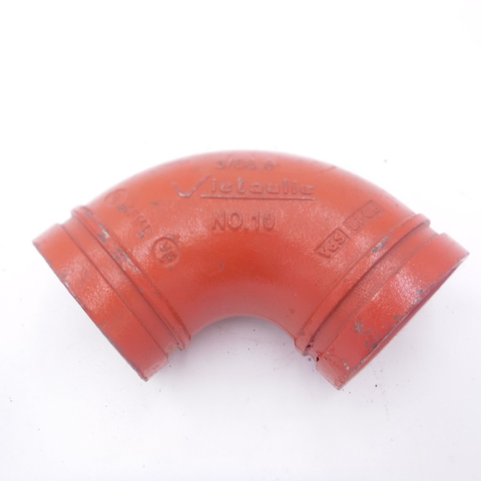 3" Victaulic No. 10 Ductile Iron 90° Elbow Fitting Orange