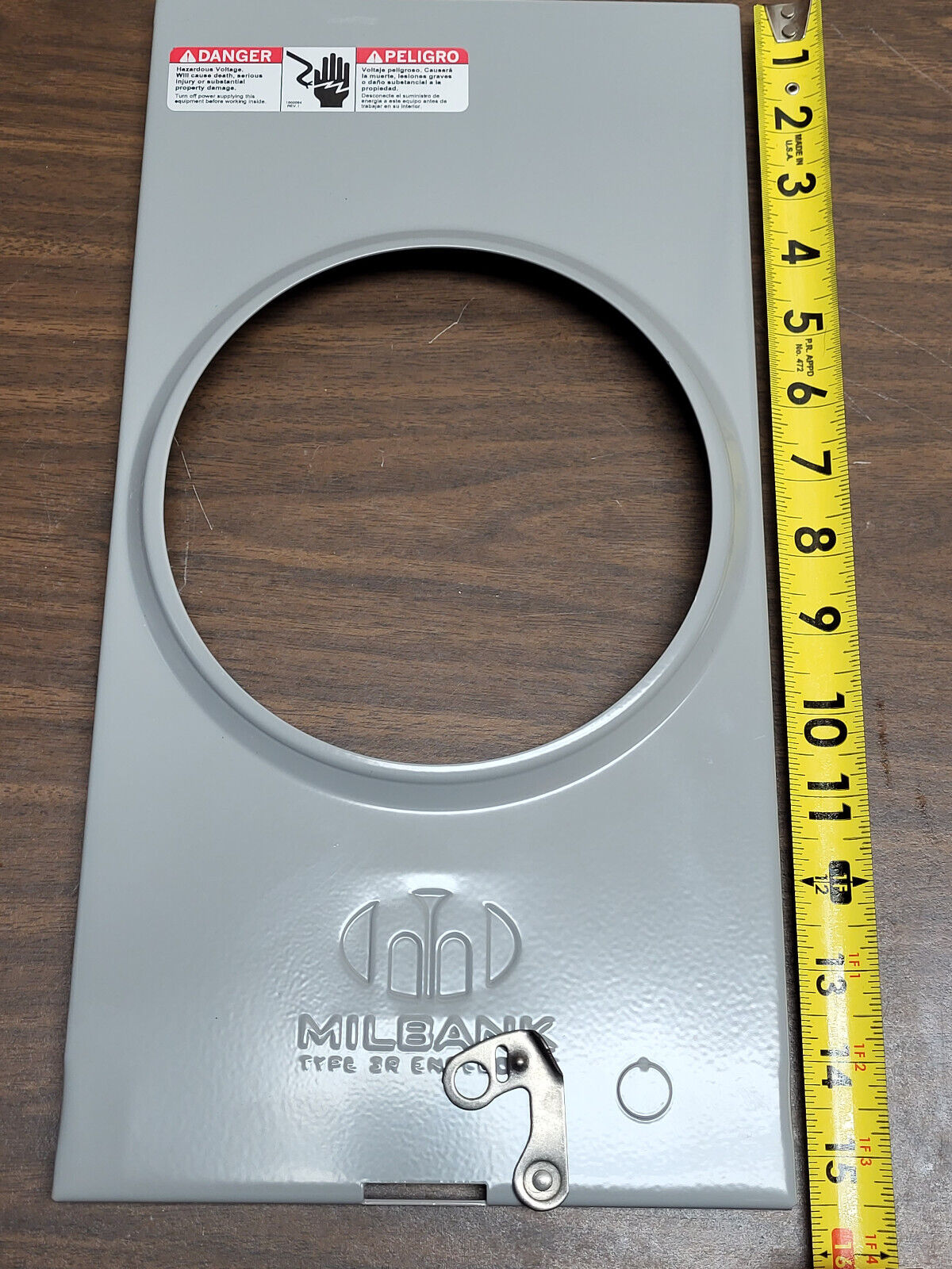 MILBANK RINGLESS 200AMP METER CAN COVER ONLY FOR 15-1/2" X 8" WITH BARREL LOCKKO