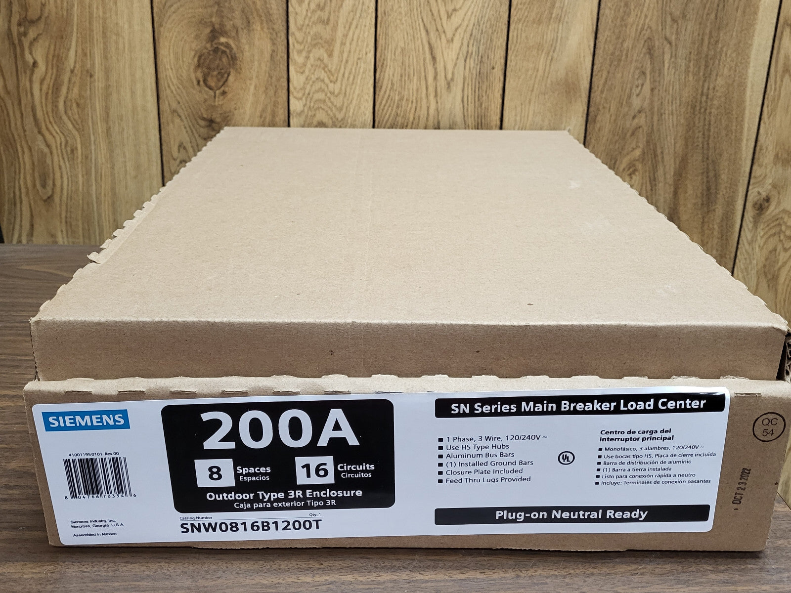 SIEMENS SNW0816B1200T 200 AMP MAIN BREAKER 8-16 CIRCUITS WITH FEED THRU LUGS ITE