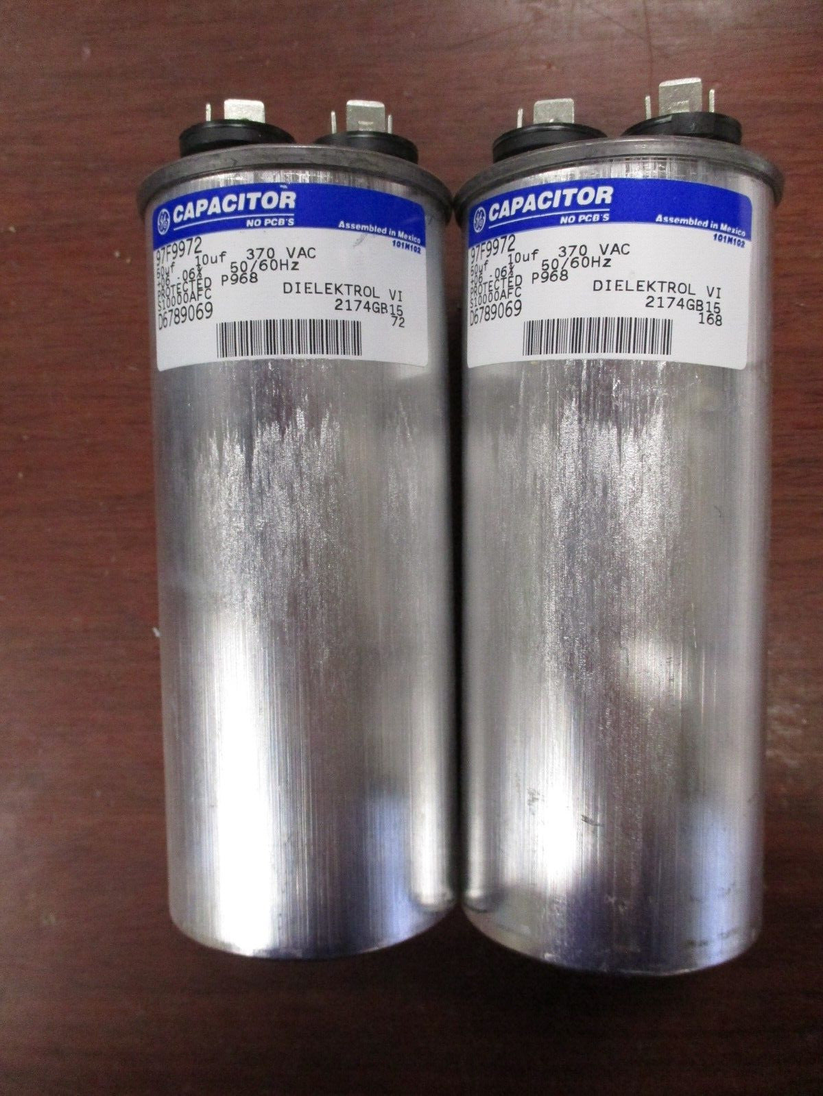General Electric 97F9972 Round Capacitor (50uF - 10uF, 370VAC, 50/60Hz) Lot of 2