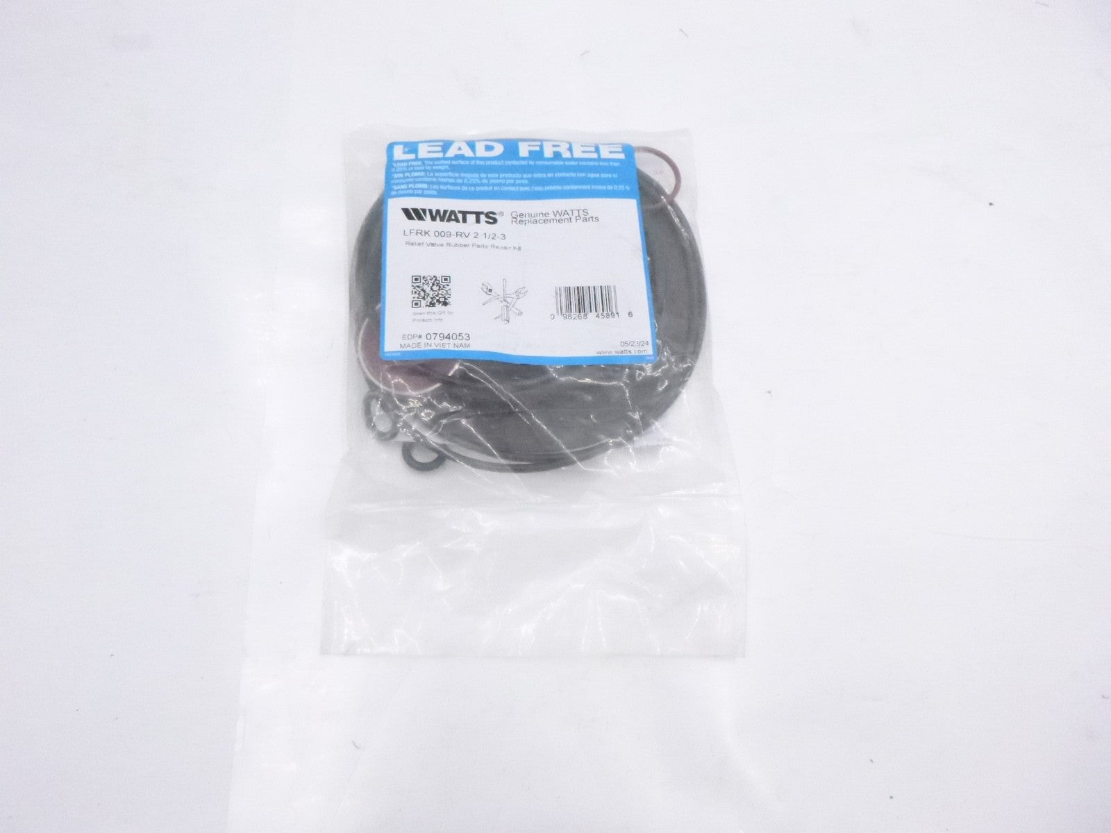 Watts LFRK 009-RV 2 1/2-3 Relief Valve Rubber Parts Repair Kit