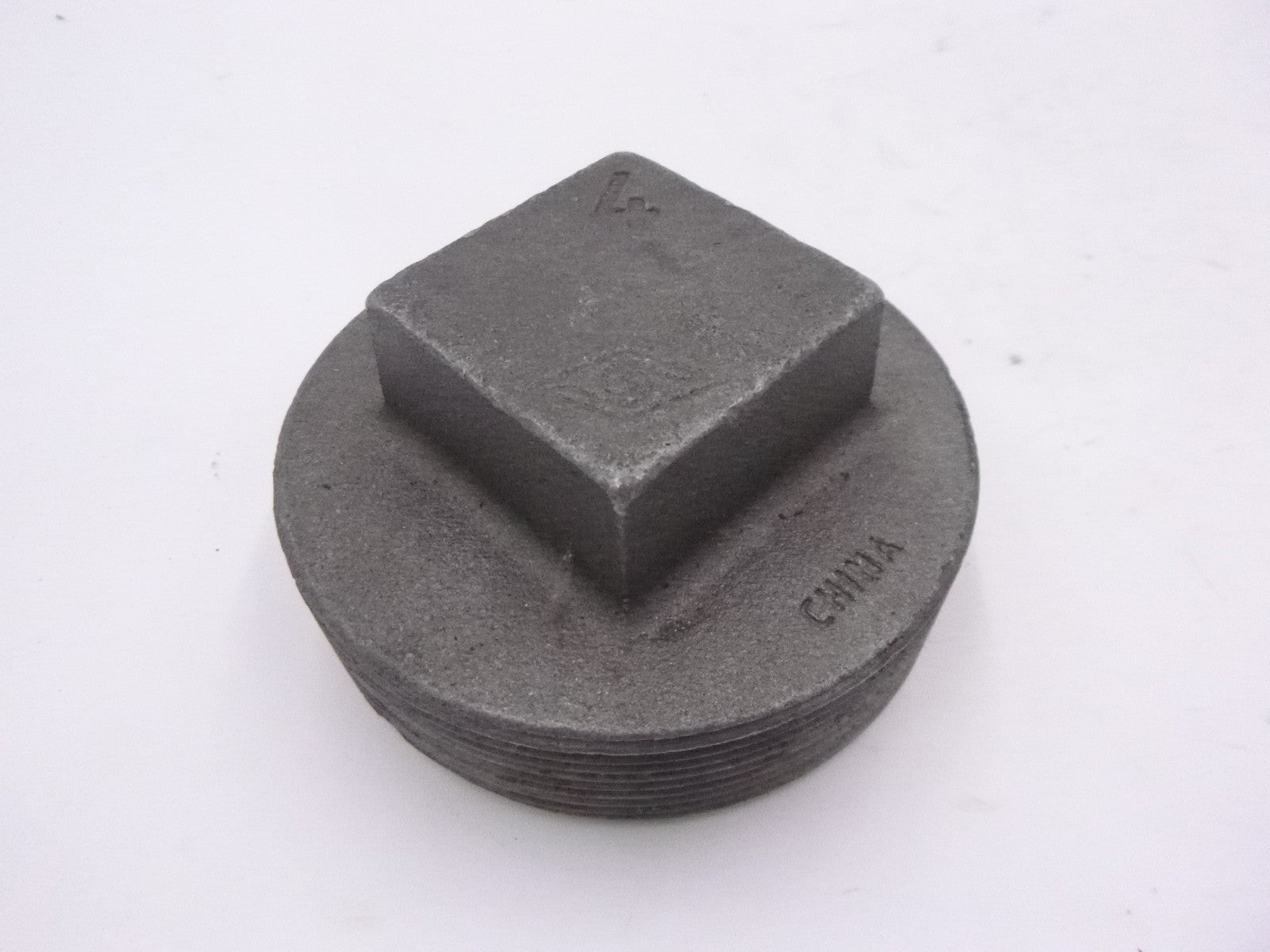 Everflow 4" Square Head Plug Black Iron Threaded