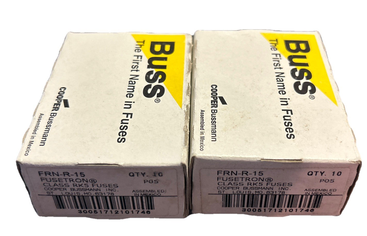 *QTY 17* Cooper Bussmann FRN Series Brass 15 Amp 250-Volt Time Delay Fuse NEW!b4