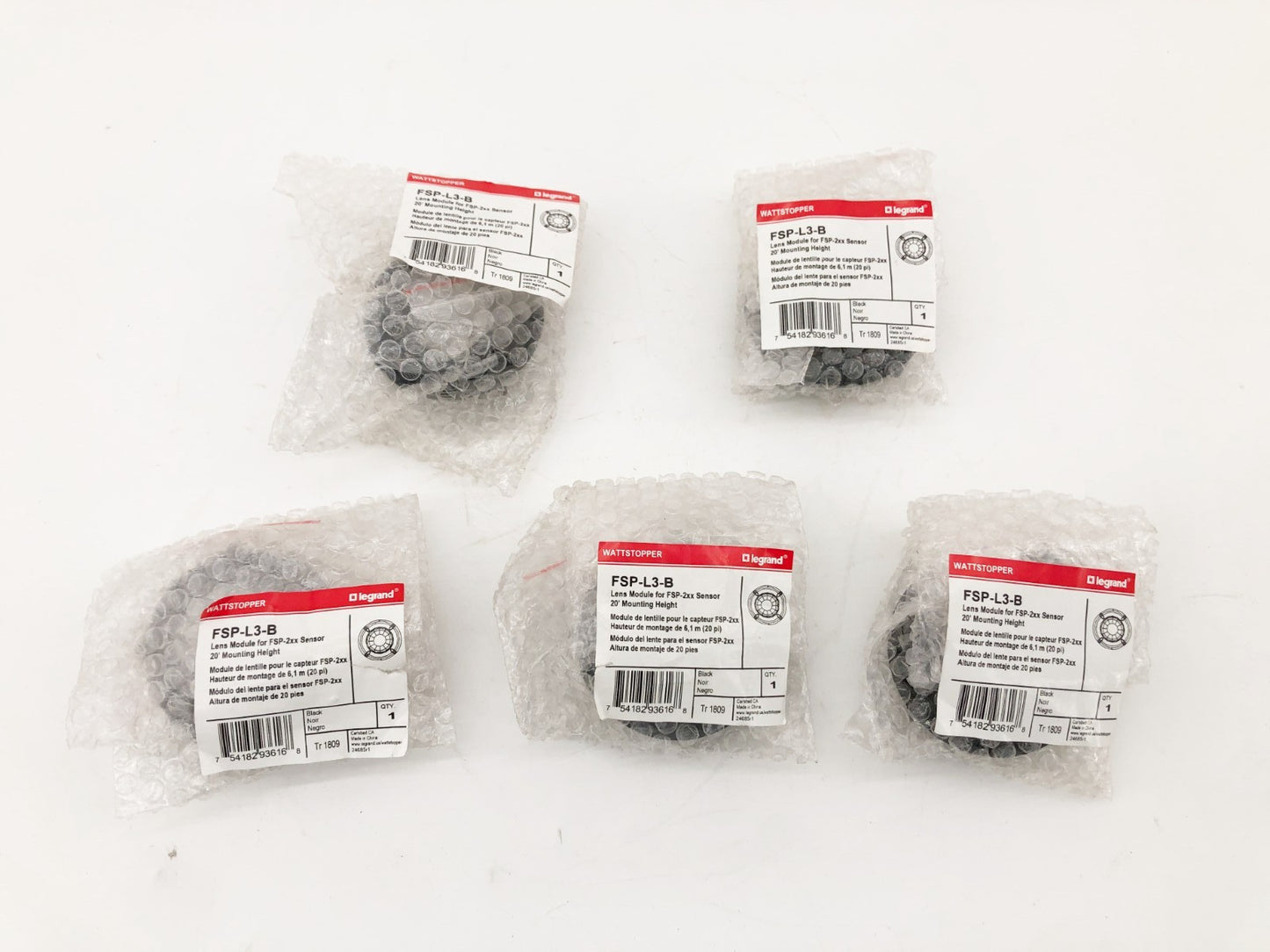 Lot of 5 New Legrand Wattstopper FSP-L3-B Lens Modules for FSP-2xx Sensors