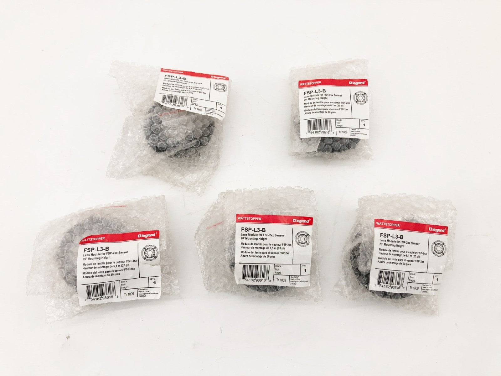 Lot of 5 New Legrand Wattstopper FSP-L3-B Lens Modules for FSP-2xx Sensors