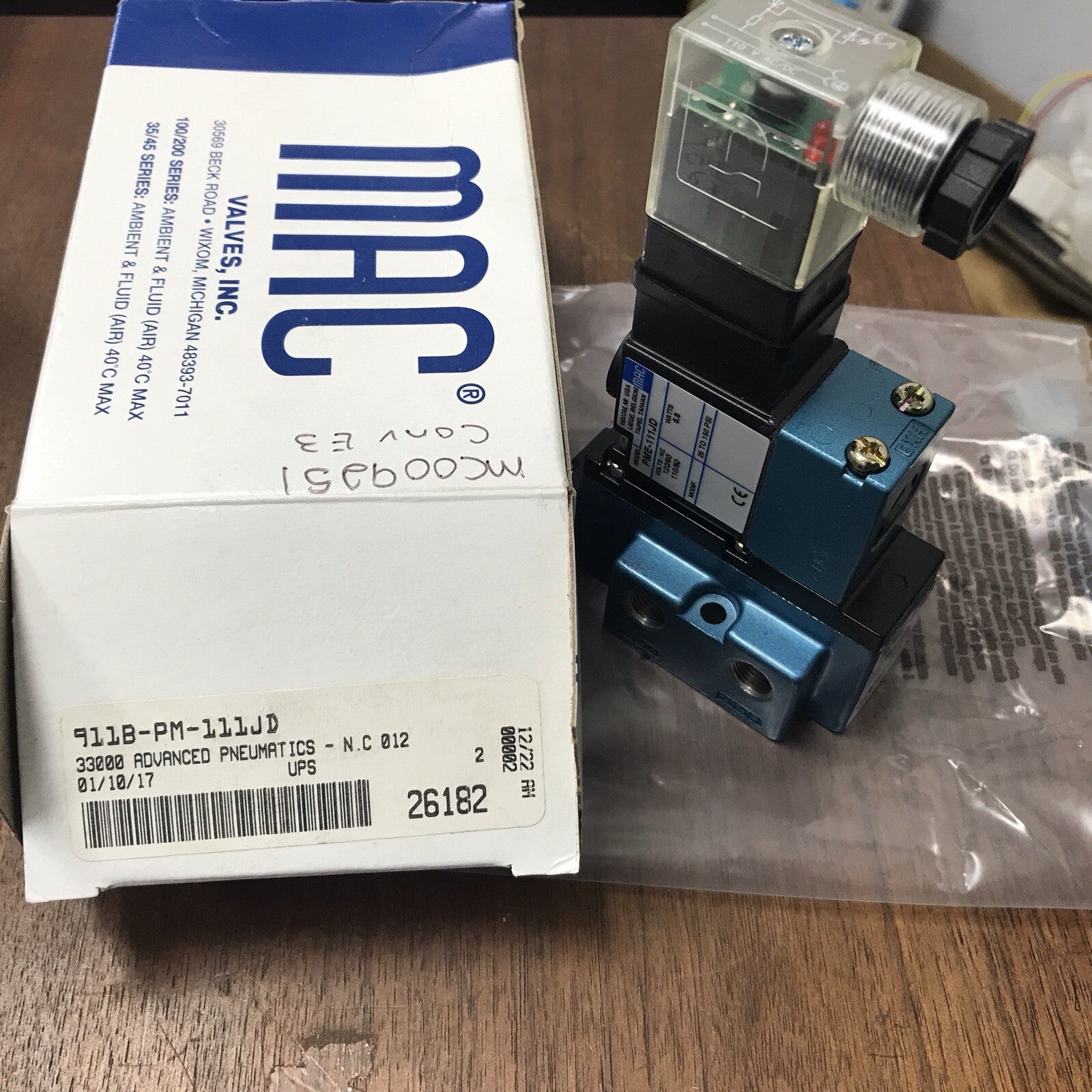 MAC VALVES INC 911B-PM-111JD / 911BPM111JD PME-111JD