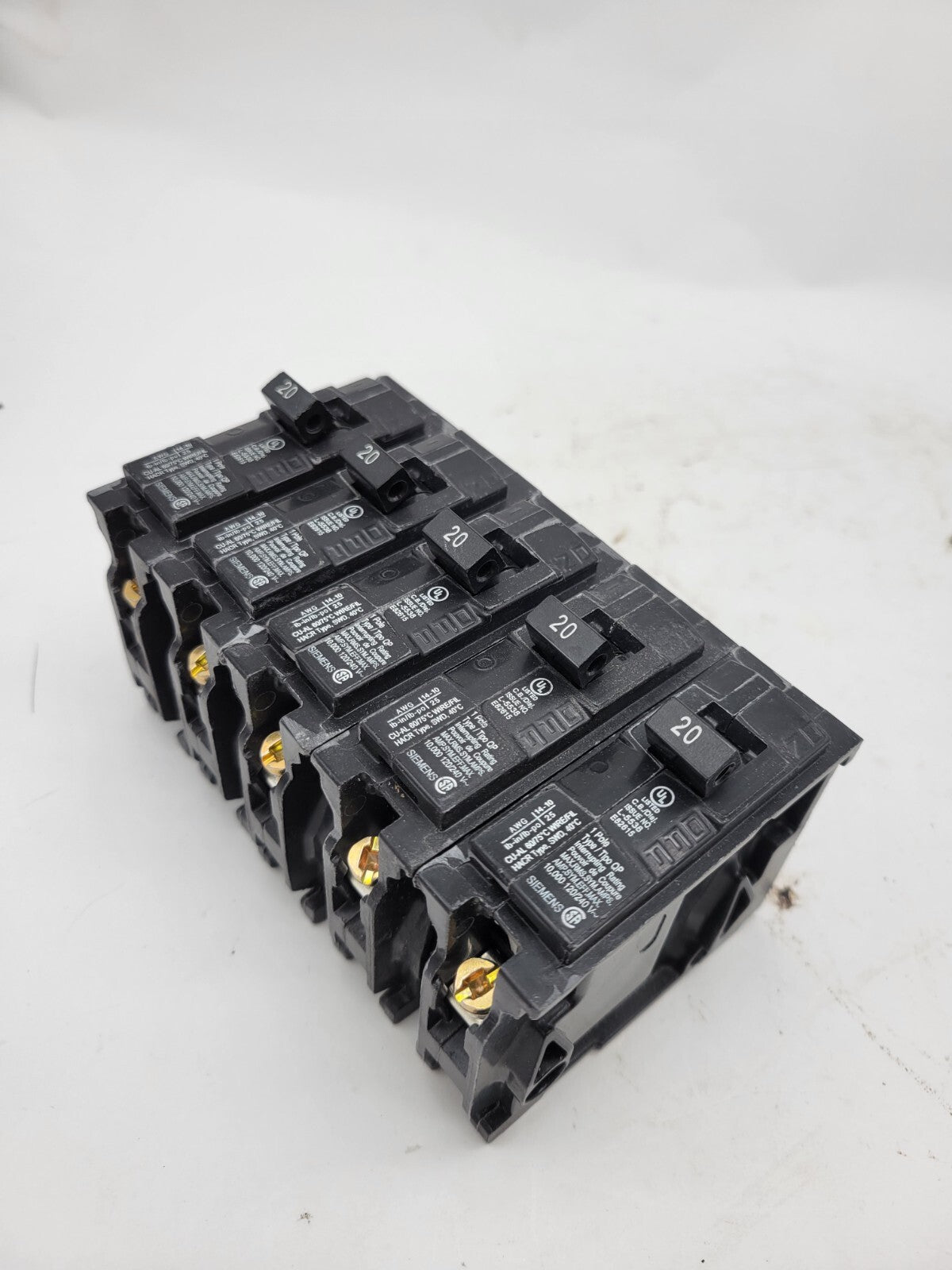 Lot of 5 Siemens Q120 Plug-In Circuit Breaker 20A 120/240V 1P 1PH Type QP 20 AMP