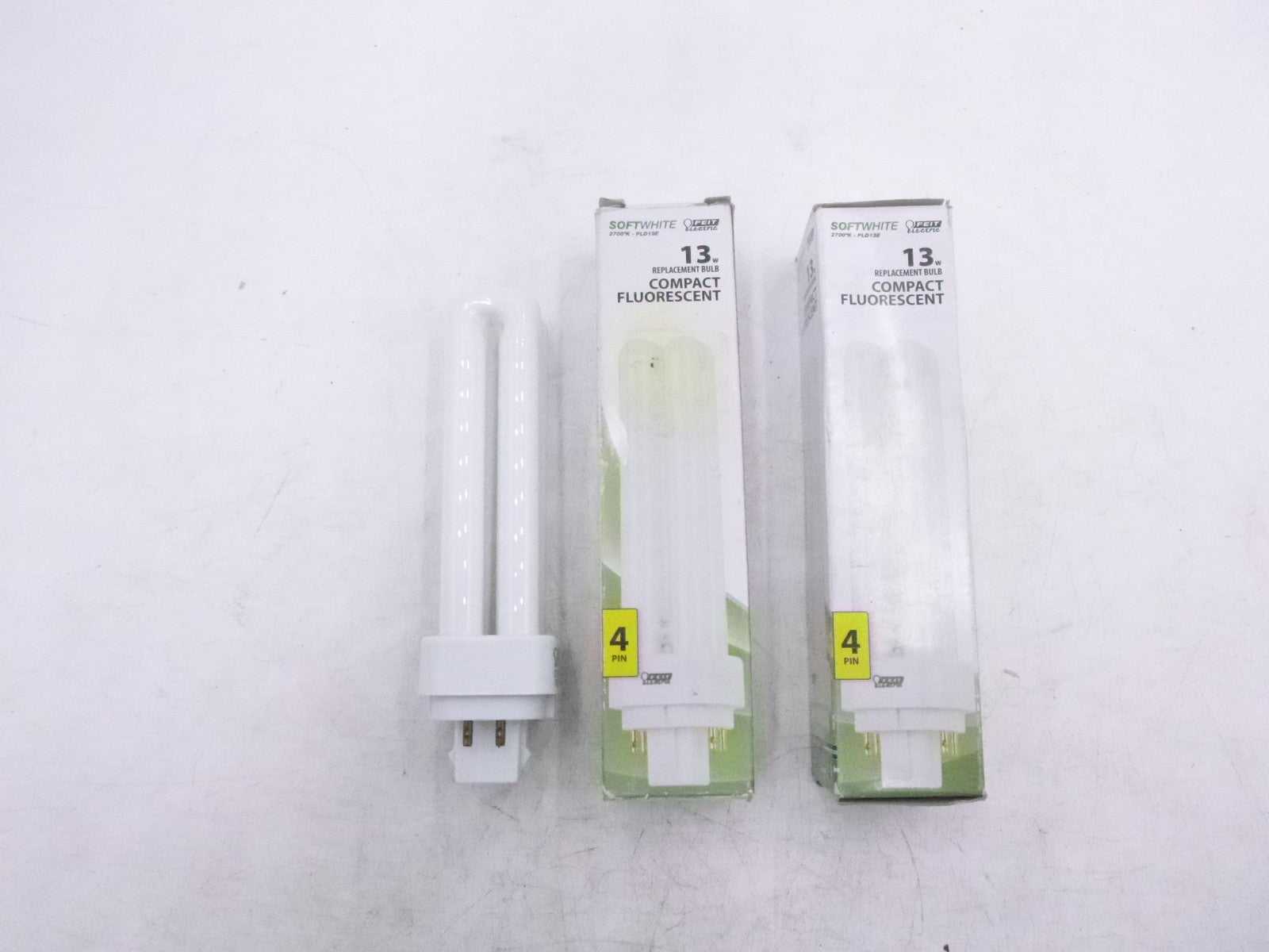2 Pack Feit Electric PLD13E Fluorescent Bulb 13 W PL G24Q-1 Lamp Base 850 Lumens