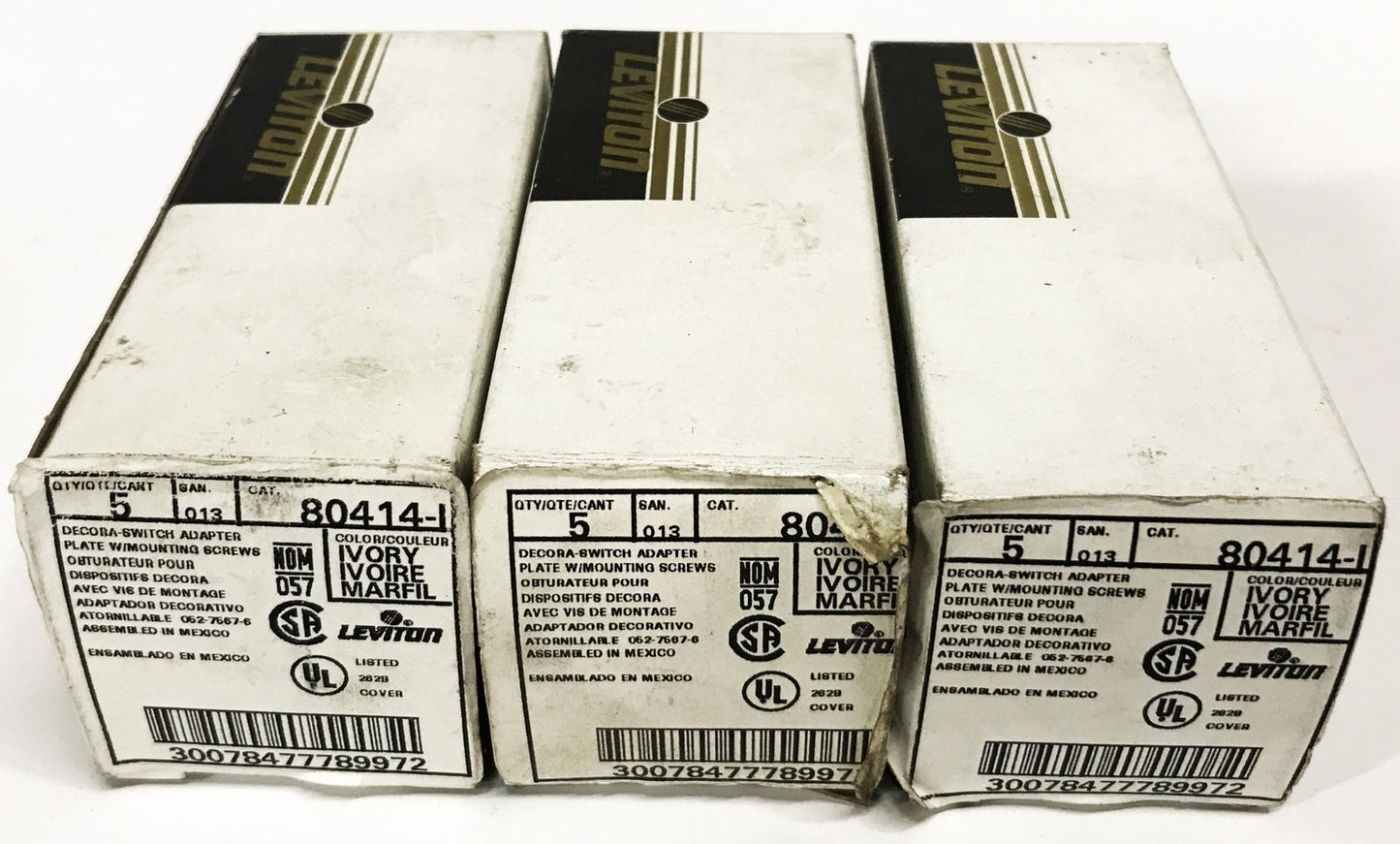 Leviton Ivory Cover, Box of 5, 80414-1 [Lot of 3] NOS