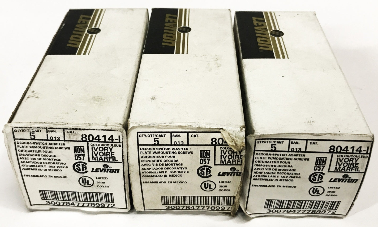 Leviton Ivory Cover, Box of 5, 80414-1 [Lot of 3] NOS