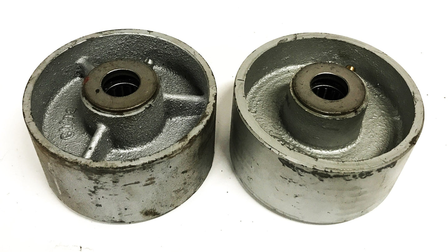 Unbranded 4 inch x 2 inch Cast Iron Caster Wheel [Lot of 2] NOS