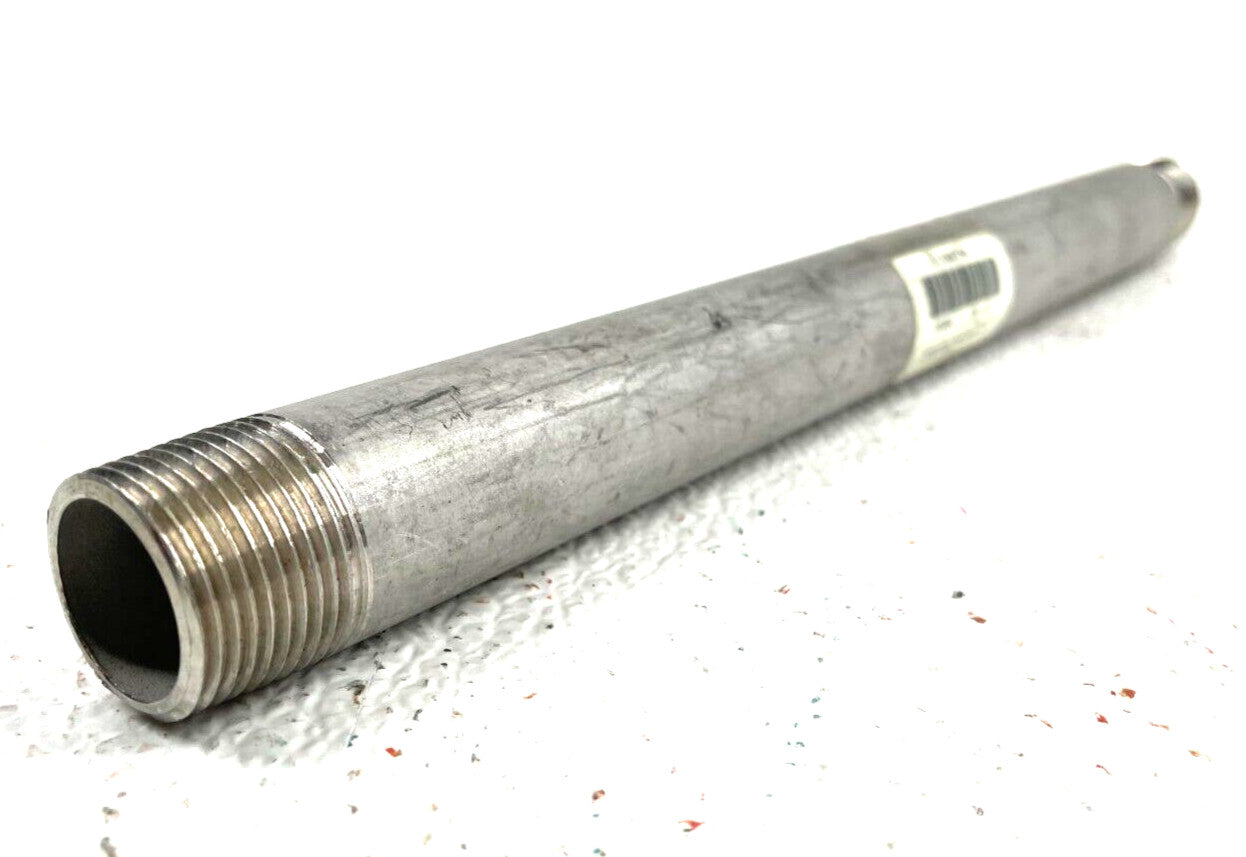 Stainless Steel Pipe Nipple 3/4" Schedule 40 Thread Both End (TBE) x 12" Long