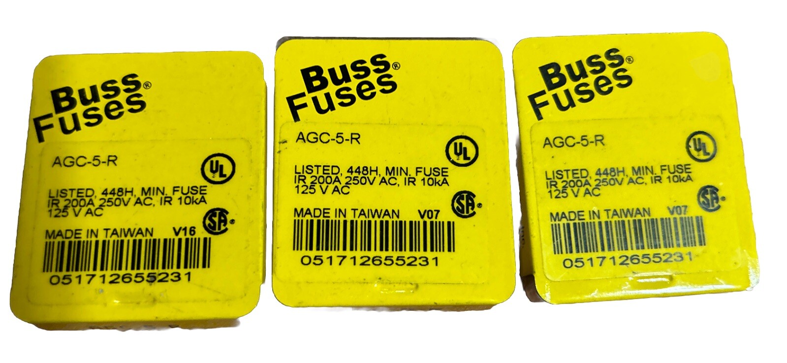*QTY 15* Cooper-Bussmann AGC-5-R, 200A, 250VAC. NEW!      AC