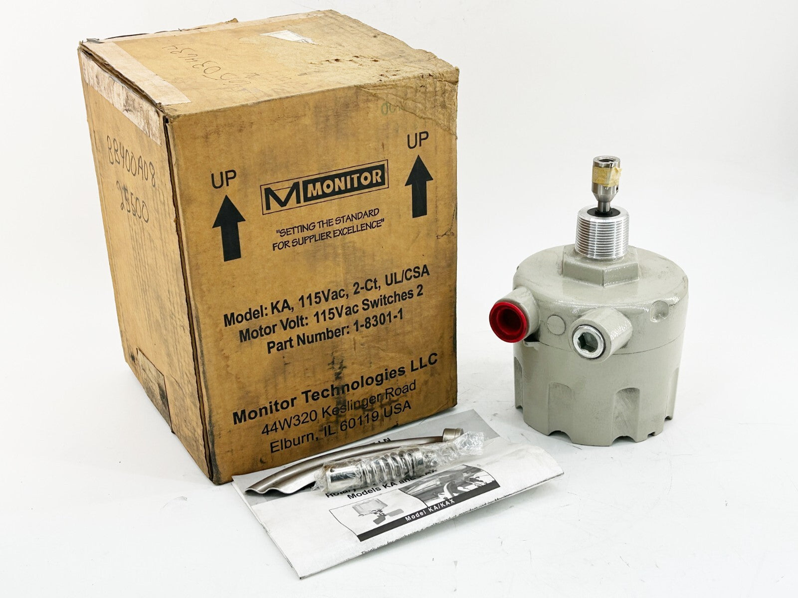 New Monitor 1-8301-1 Rotary Paddle Bin Monitor 115V Model KA 30PSI 2 Outputs