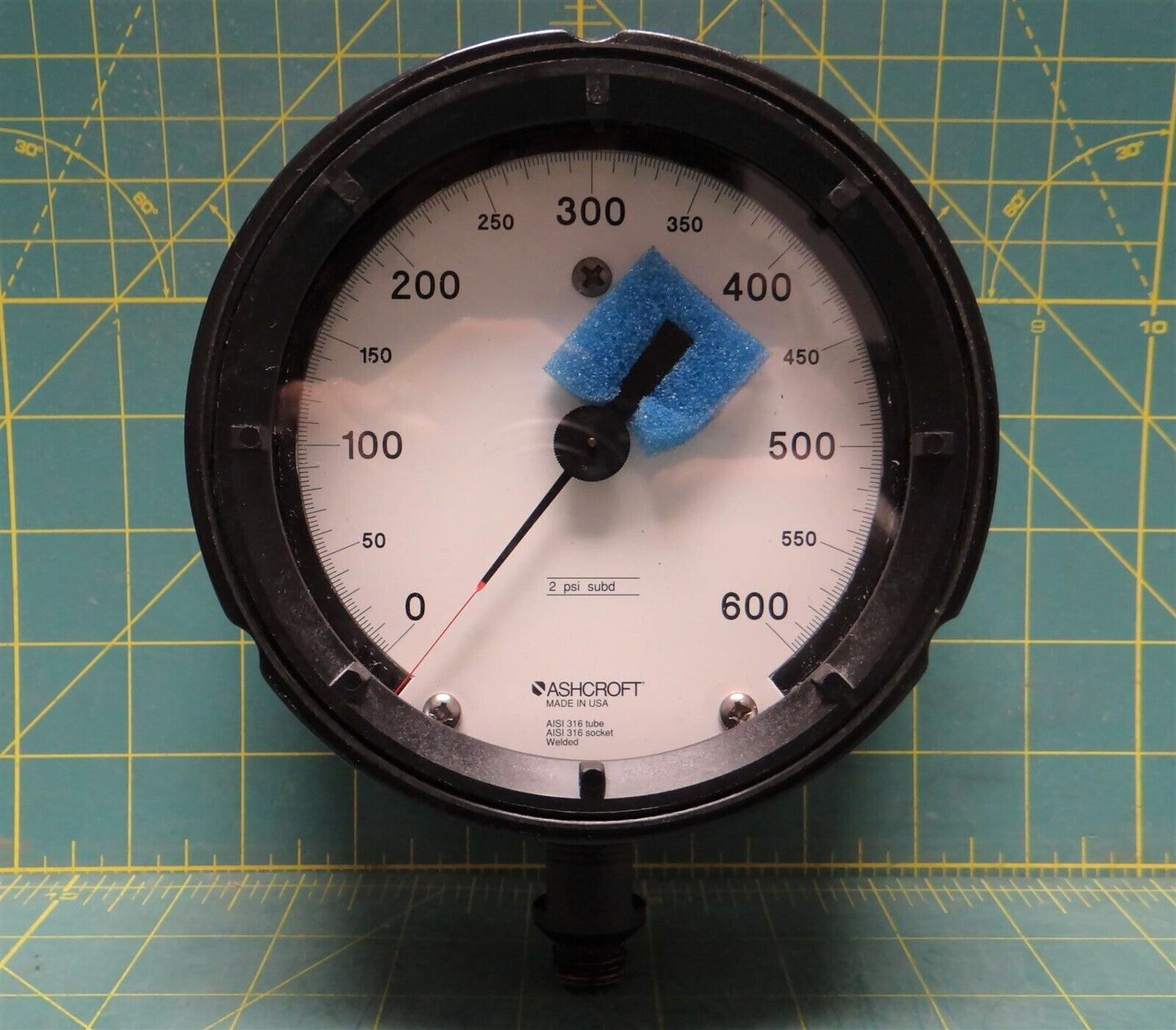 Ashcroft 4 1/2" Duragauge Pressure Gauge 0-600 PSI 9/16-18 Bottom 451279SS46L600
