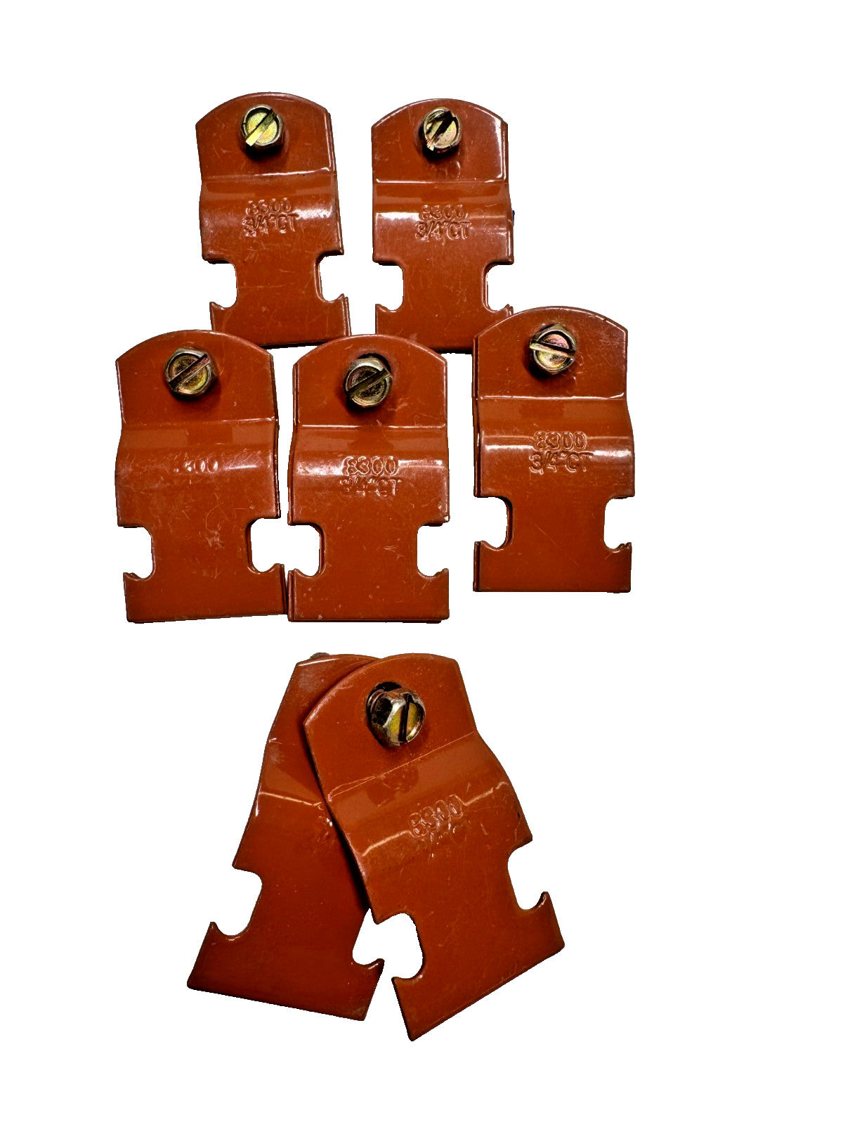 (Lot of 6) Strut Copper Tubing Clamps 3/4" CTS, Epoxy Coated