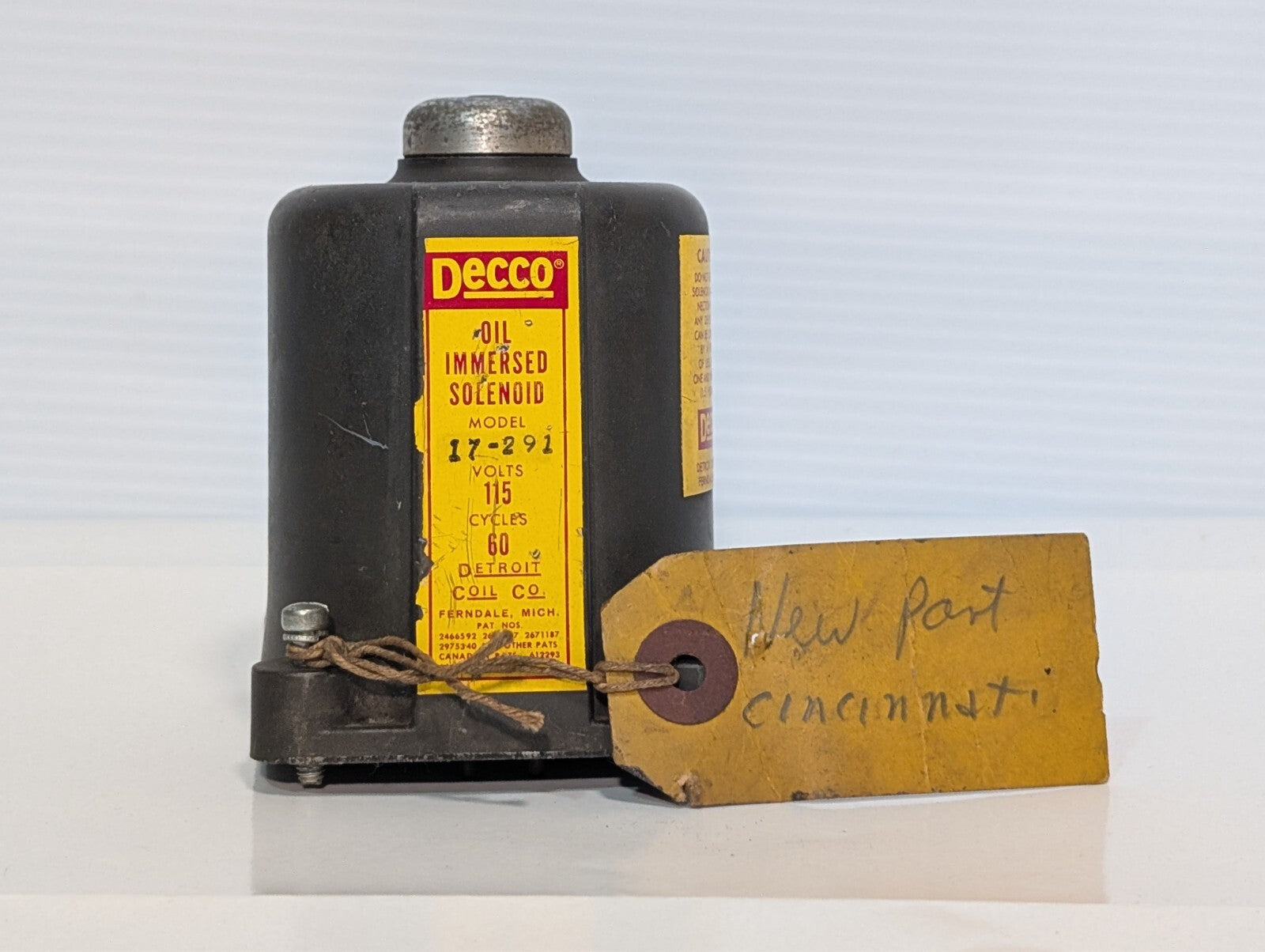 Detroit Decco 17-291 Oil Immersed Solenoid Coil, 115 VAC, 60 Hz, 4-368