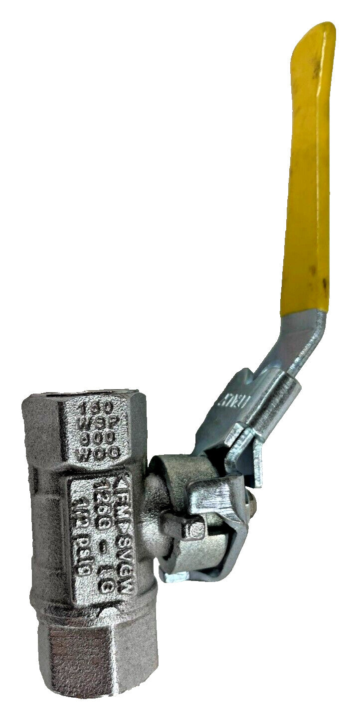 Plated Brass Ball Valve 3/8" NPT Threaded End 150-SWP / 600-WOG, Lever Operated