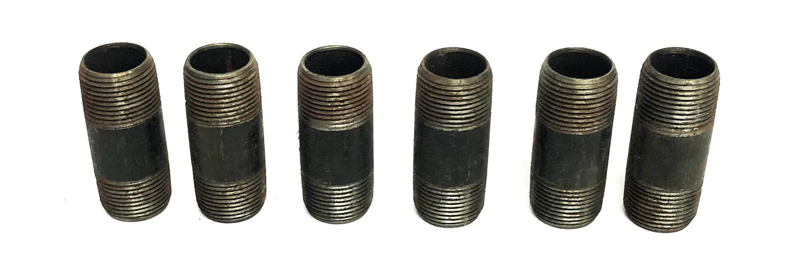 Unbranded 3/4 Inch 14TPI Black Steel Pipe Nipple 2-1/2 Inch [Lot of 6] NOS
